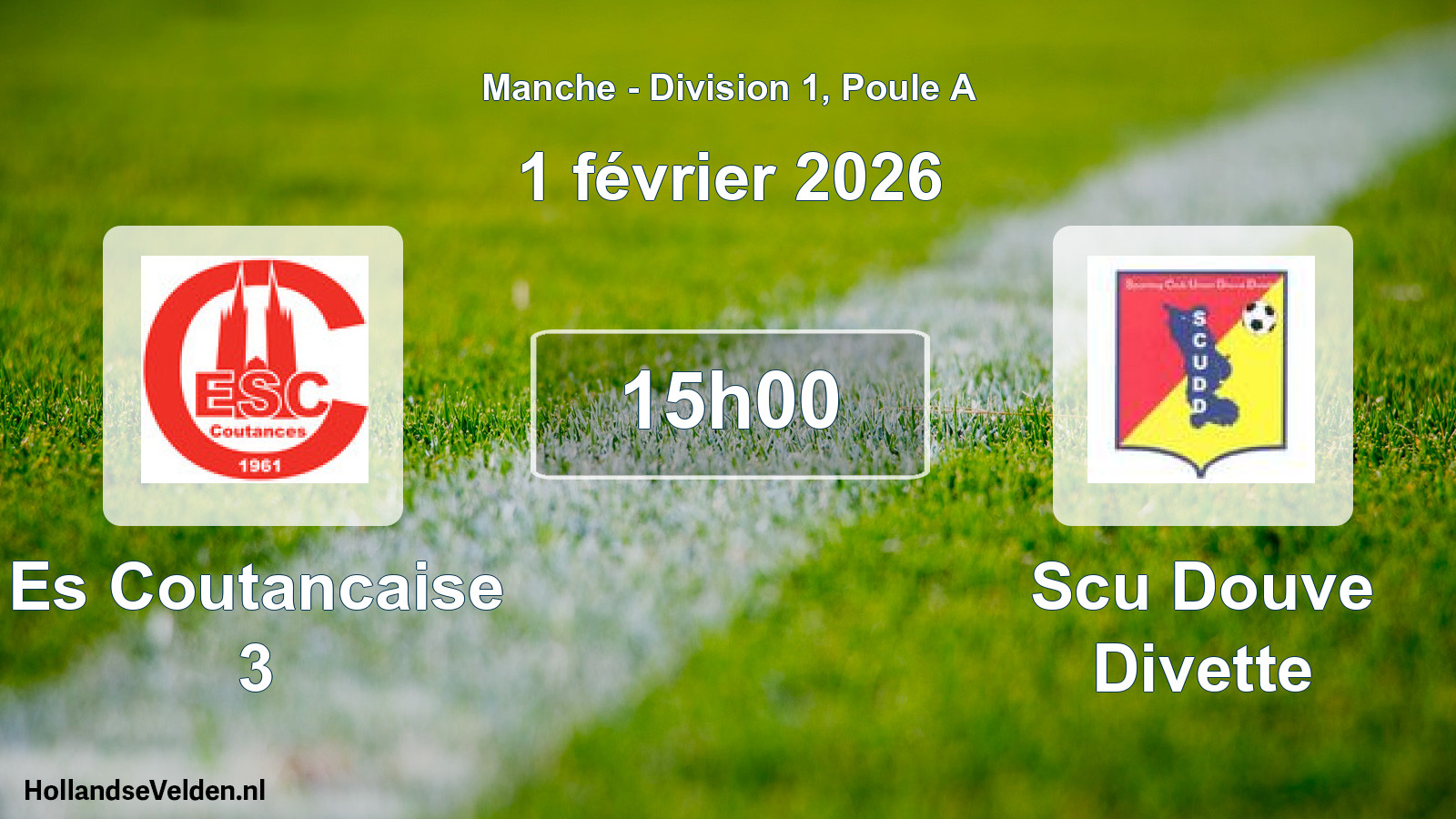 Scheduled Match: Es Coutancaise 3 - Scu Douve Divette (1 February 2026)