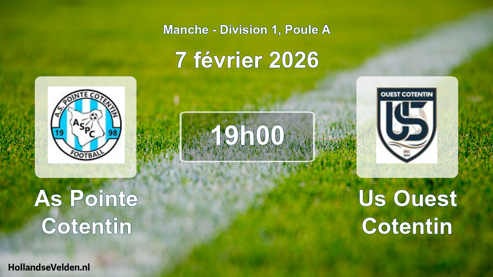 Geplande wedstrijd: As Pointe Cotentin - Us Ouest Cotentin (7 février 2026)
