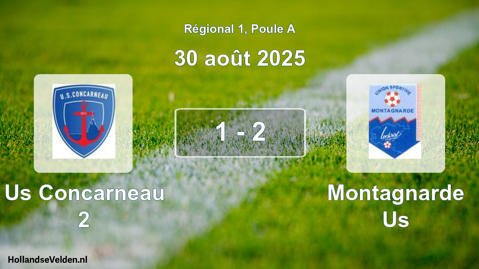 Gespeelde wedstrijd: Us Concarneau 2 - Montagnarde Us 1 - 2 (30 août 2025)