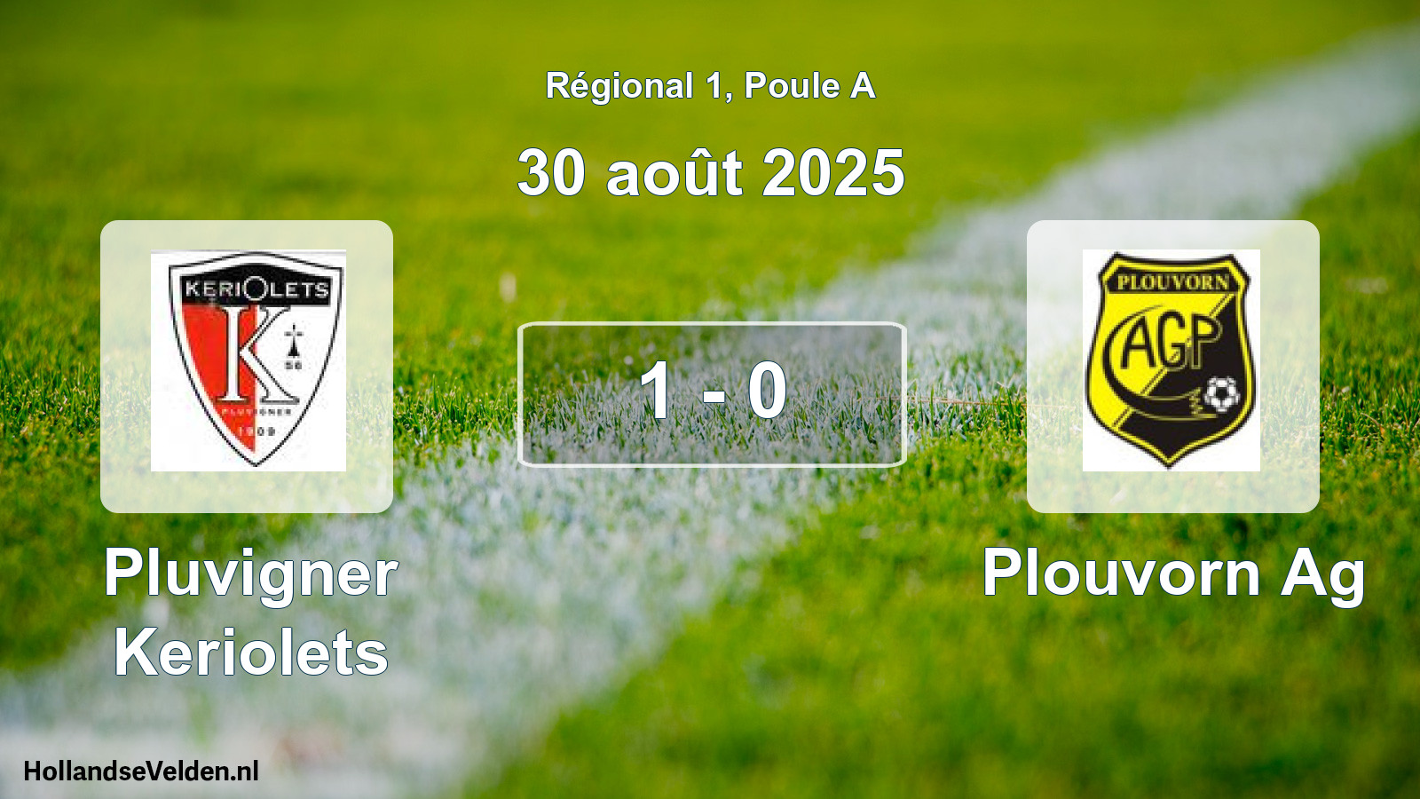 Total number of matches played: Pluvigner Keriolets - Plouvorn Ag 1 - 0 (30 August 2025)