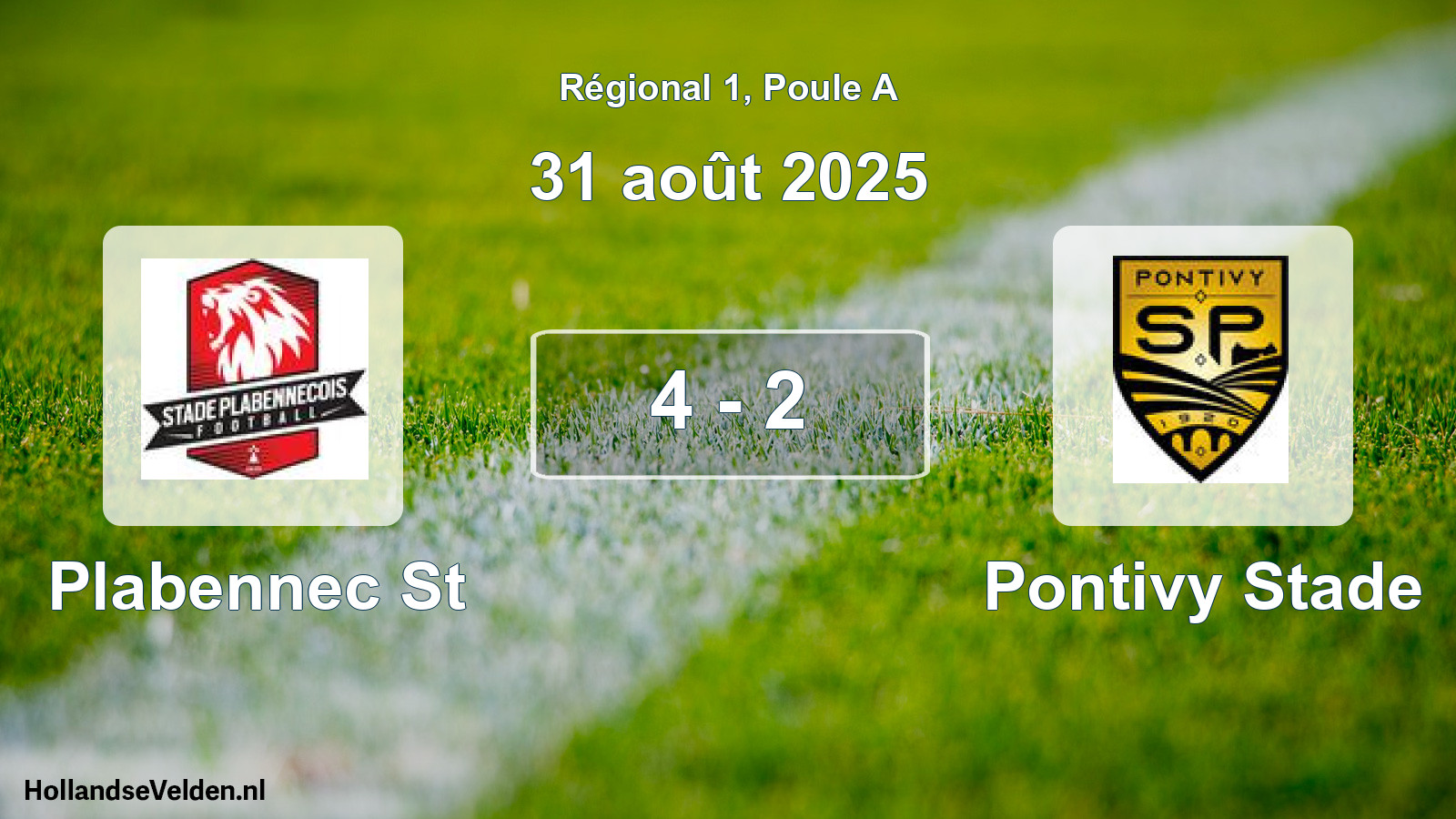 Gespeelde wedstrijd: Plabennec St - Pontivy Stade 4 - 2 (31 augustus 2025)