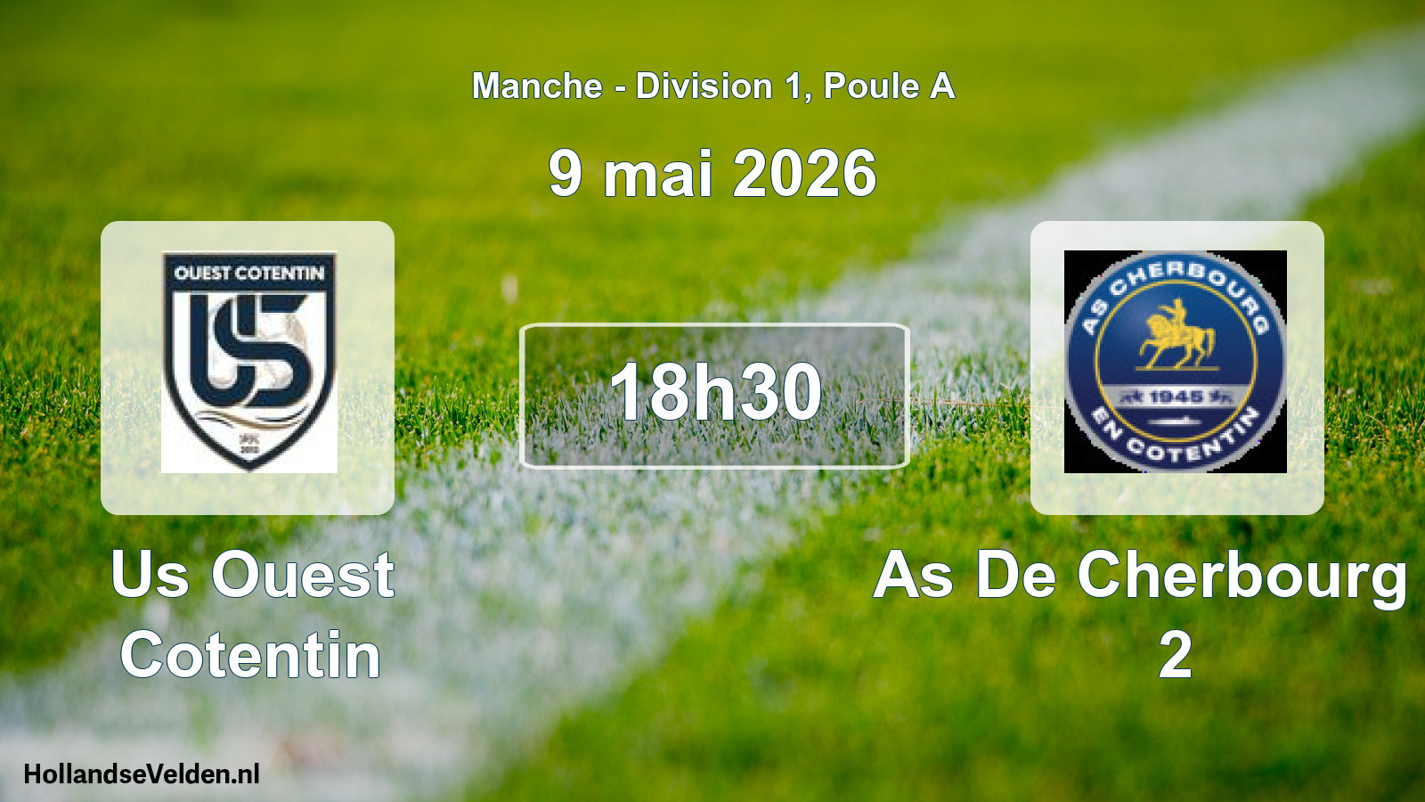 Geplande wedstrijd: Us Ouest Cotentin - As De Cherbourg F. 2 (9 mai 2026)