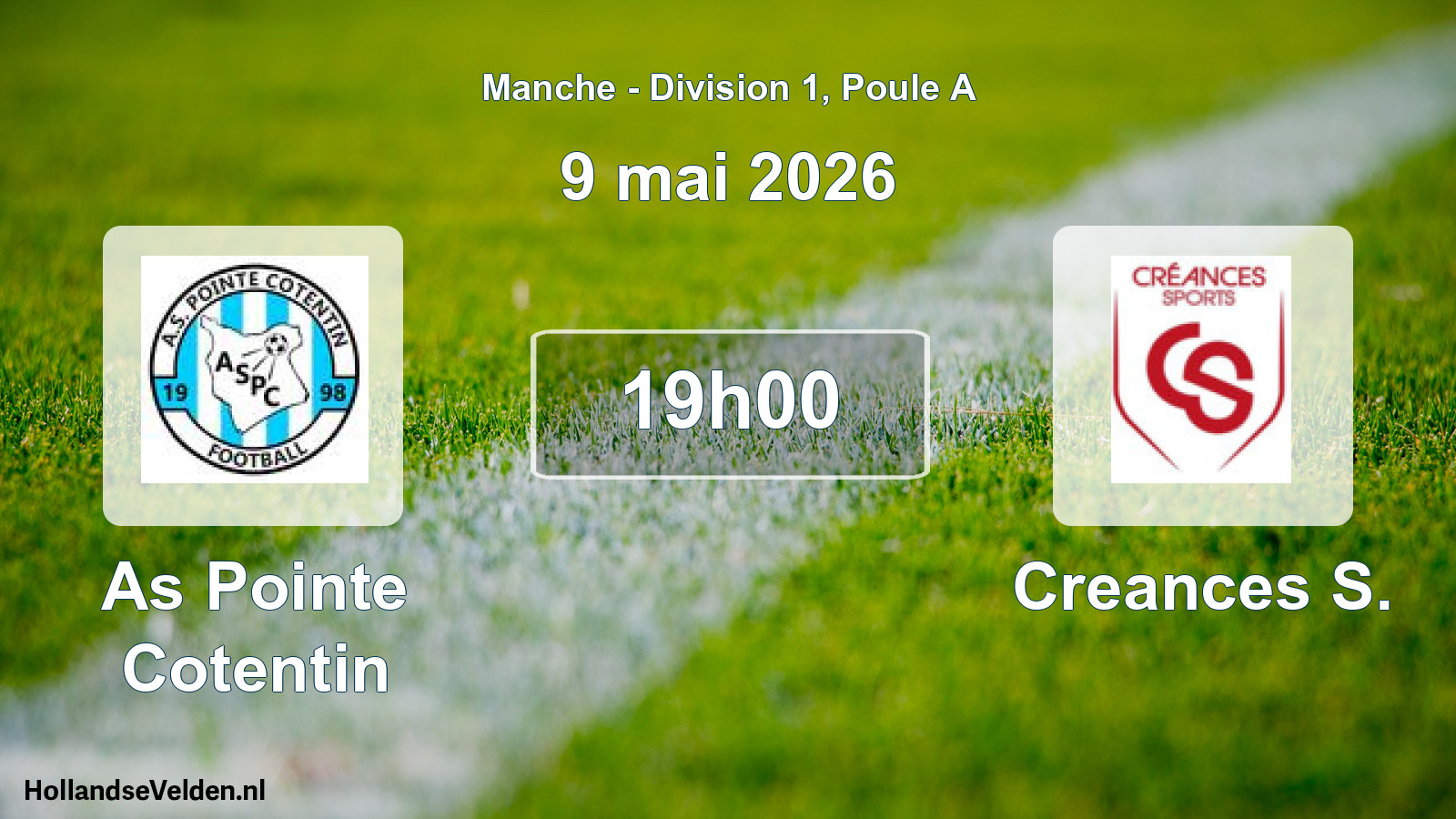 Geplande wedstrijd: As Pointe Cotentin - Creances S. (9 mai 2026)