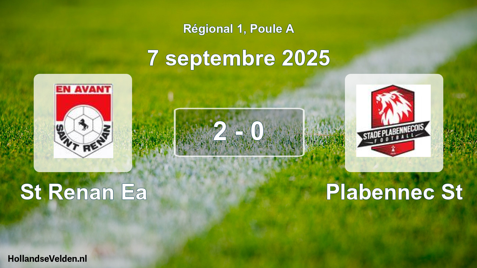 Gespeelde wedstrijd: St Renan Ea - Plabennec St 2 - 0 (7 september 2025)