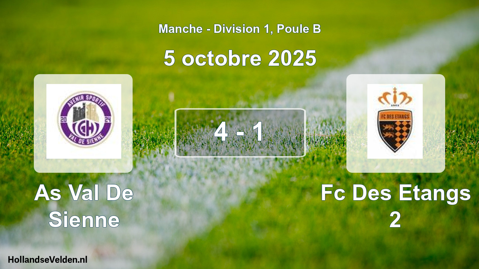 Gespeelde wedstrijd: As Val De Sienne - Fc Des Etangs 2 4 - 1 (5 octobre 2025)