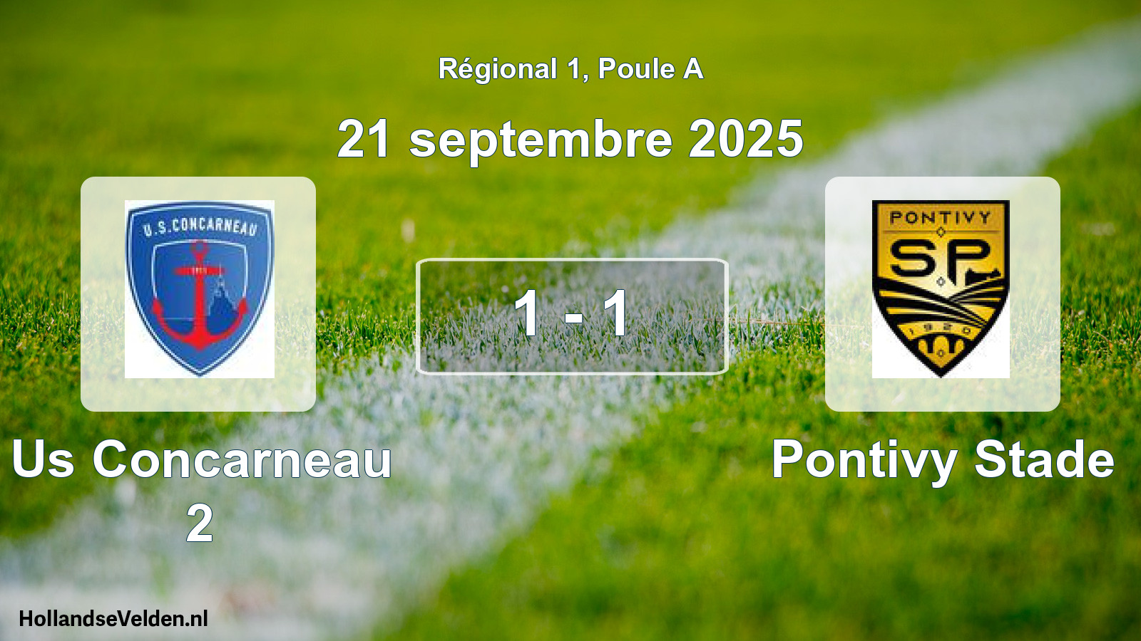 Gespeelde wedstrijd: Us Concarneau 2 - Pontivy Stade 1 - 1 (21 septembre 2025)