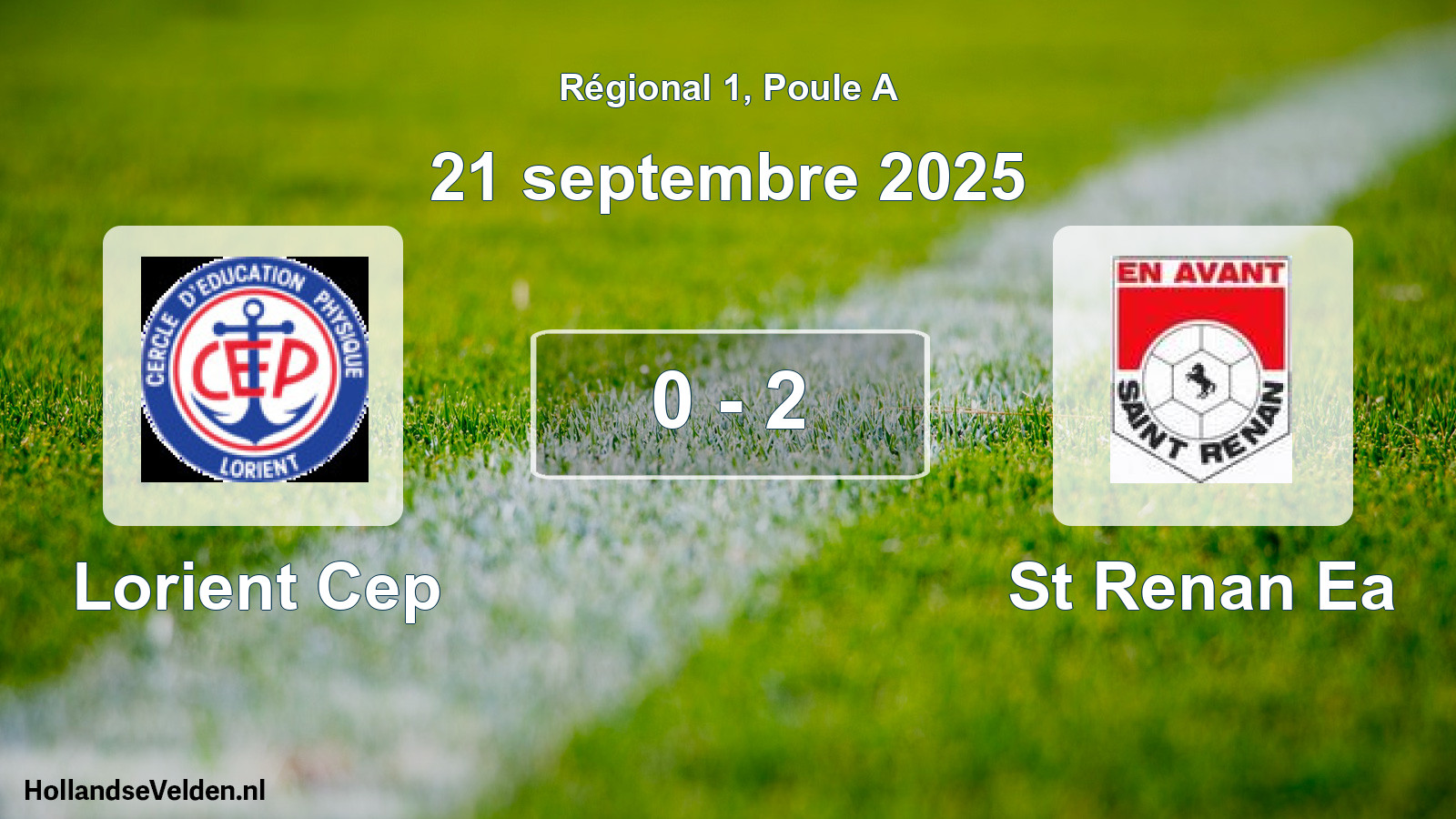 Total number of matches played: Lorient Cep - St Renan Ea 0 - 2 (21 September 2025)