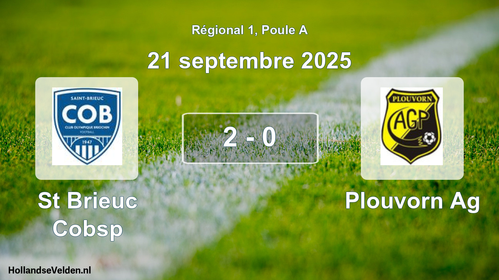 Total number of matches played: St Brieuc Cobsp - Plouvorn Ag 2 - 0 (21 September 2025)