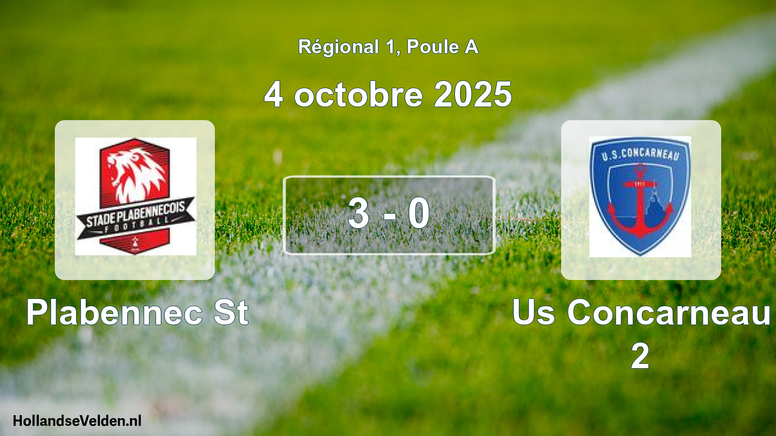 Total number of matches played: Plabennec St - Us Concarneau 2 3 - 0 (4 October 2025)