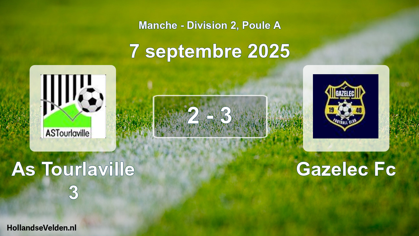 Gespeelde wedstrijd: As Tourlaville 3 - Gazelec Fc 2 - 3 (7 septembre 2025)