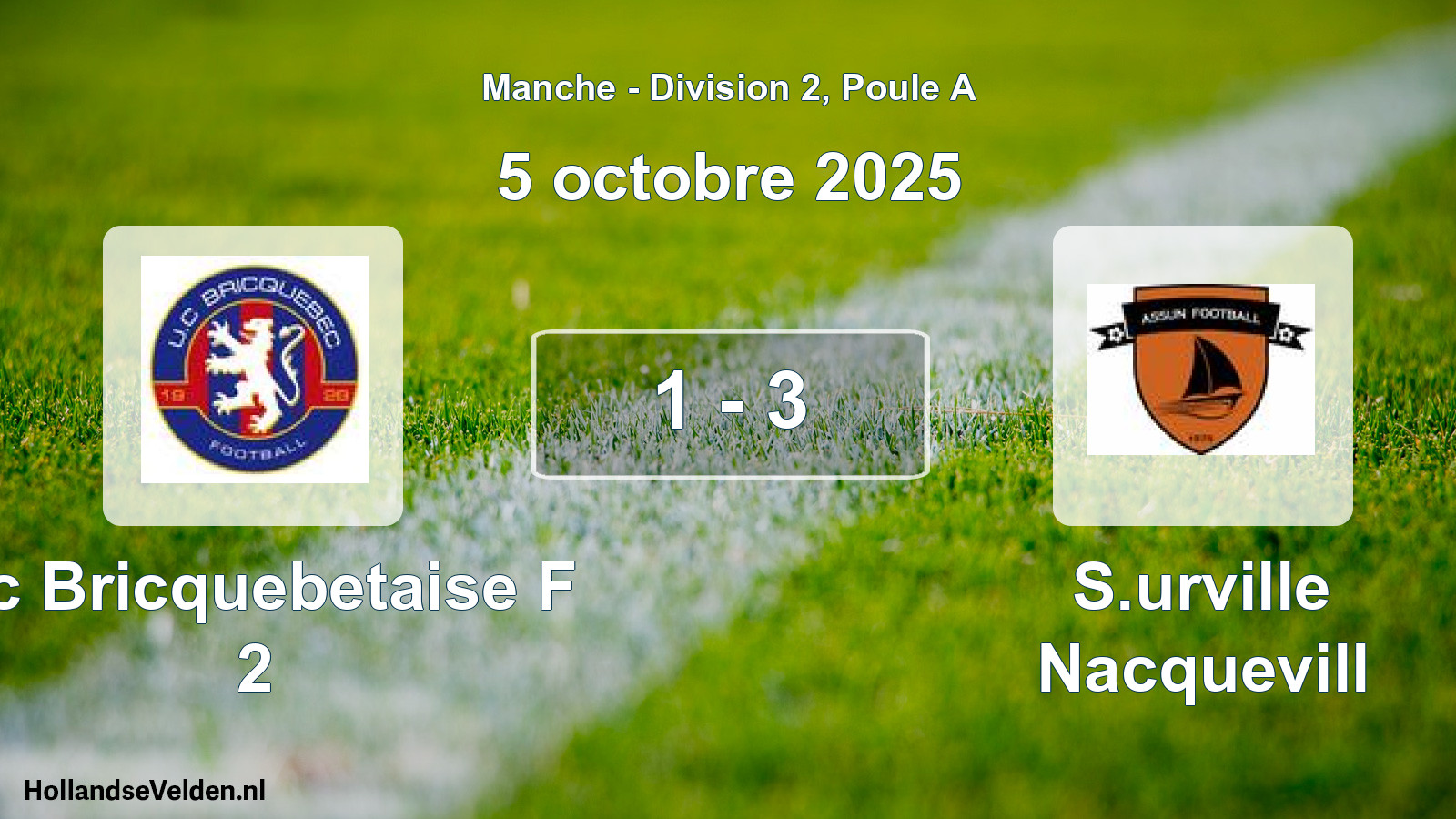 Gespeelde wedstrijd: Uc Bricquebetaise F 2 - S.urville Nacquevill 1 - 3 (5 octobre 2025)
