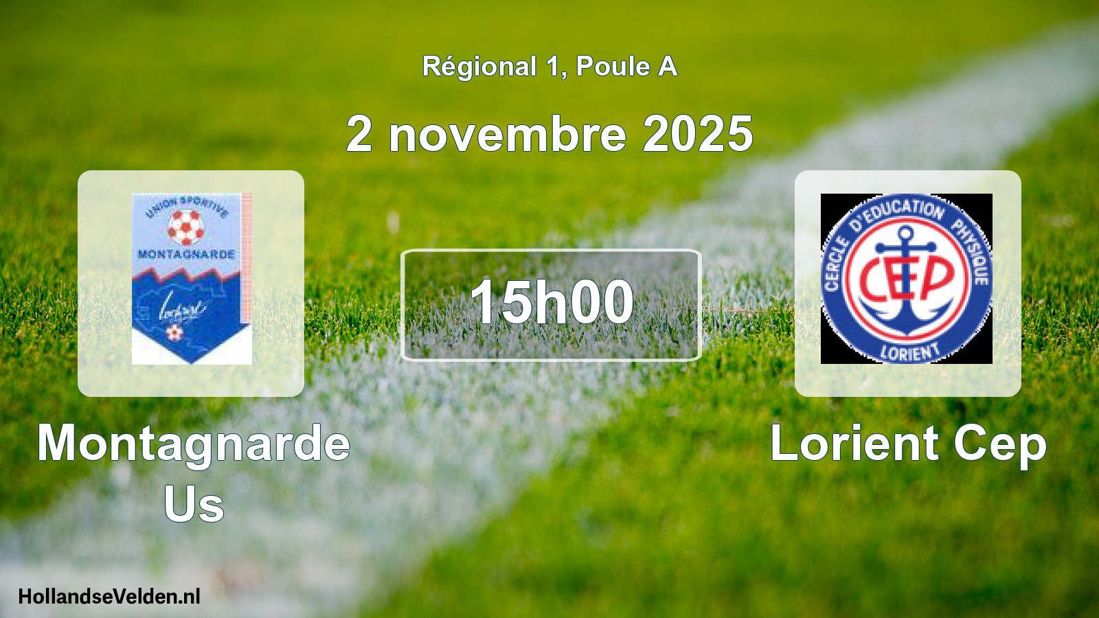 Scheduled Match: Montagnarde Us - Lorient Cep (2 November 2025)