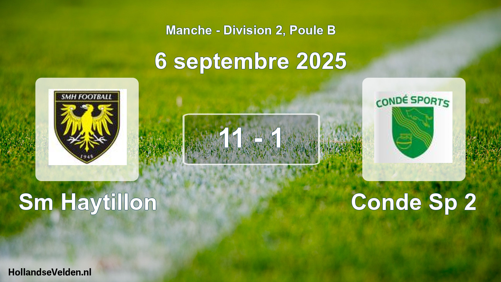 Gespeelde wedstrijd: Sm Haytillon - Conde Sp 2 11 - 1 (6 septembre 2025)
