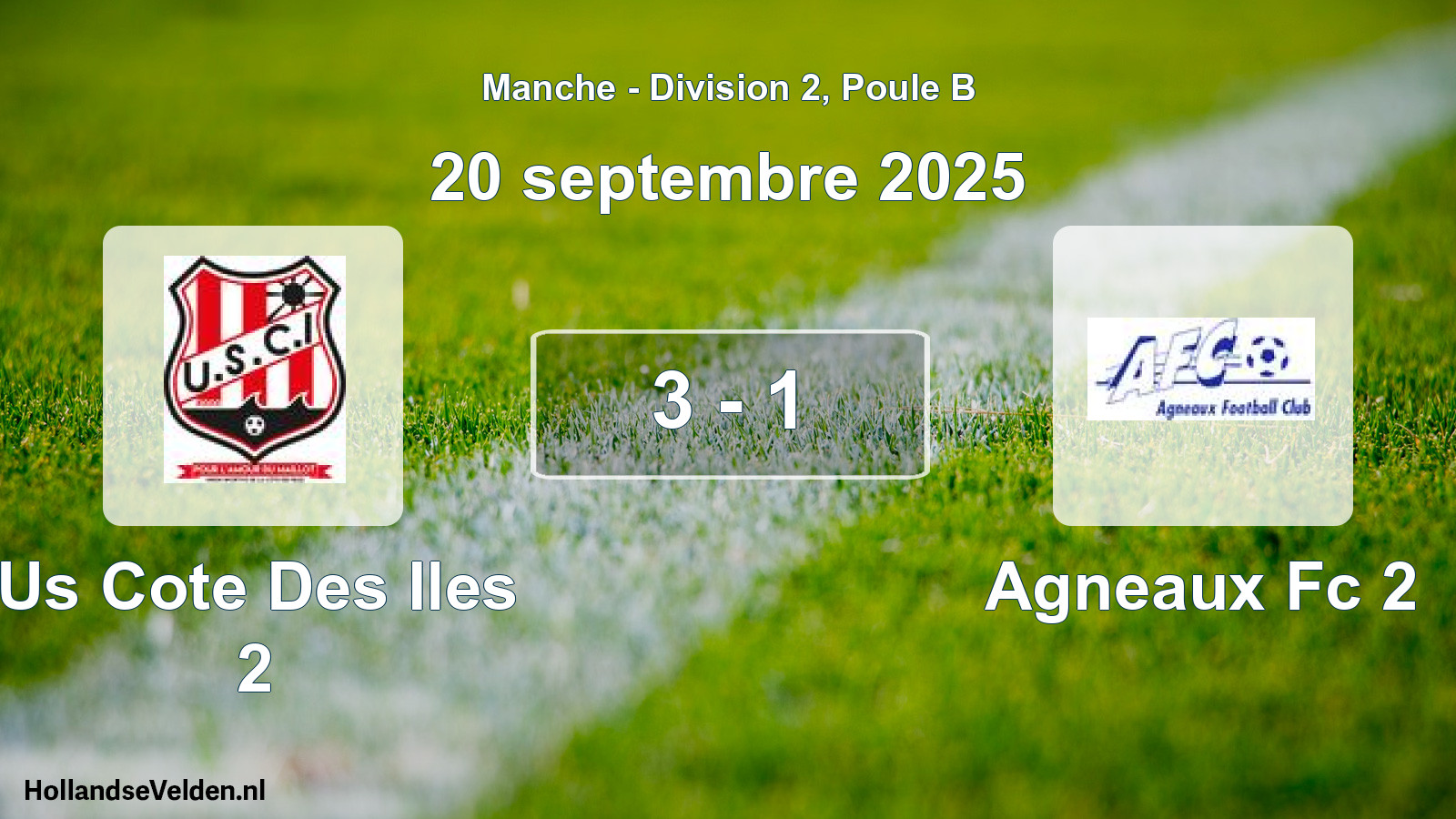 Gespeelde wedstrijd: Us Cote Des Iles 2 - Agneaux Fc 2 3 - 1 (20 septembre 2025)