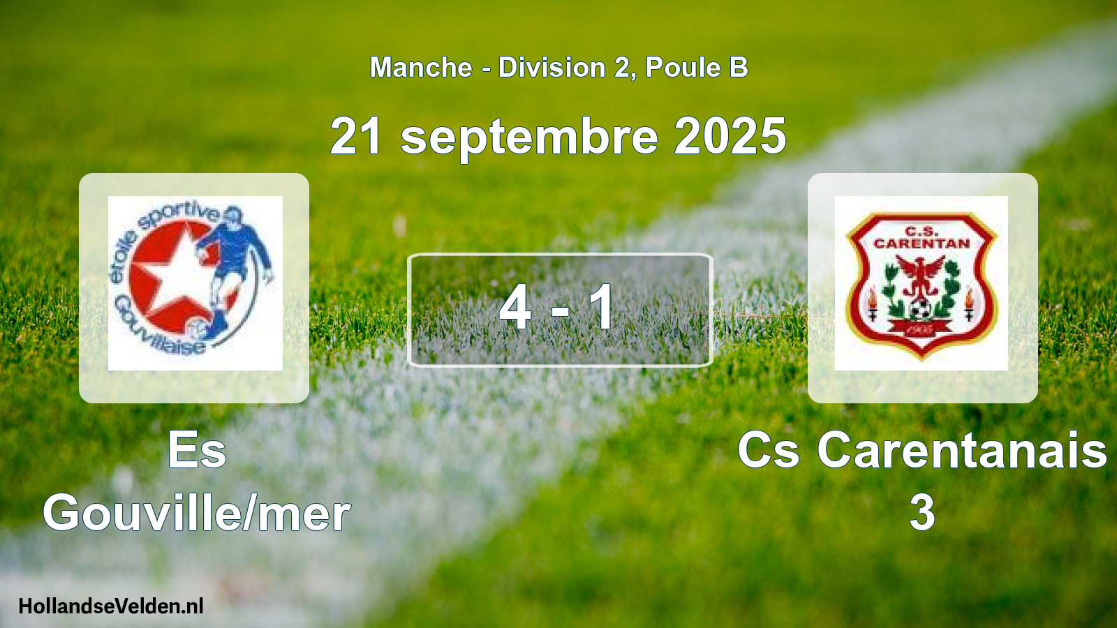 Gespeelde wedstrijd: Es Gouville/mer - Cs Carentanais 3 4 - 1 (21 septembre 2025)