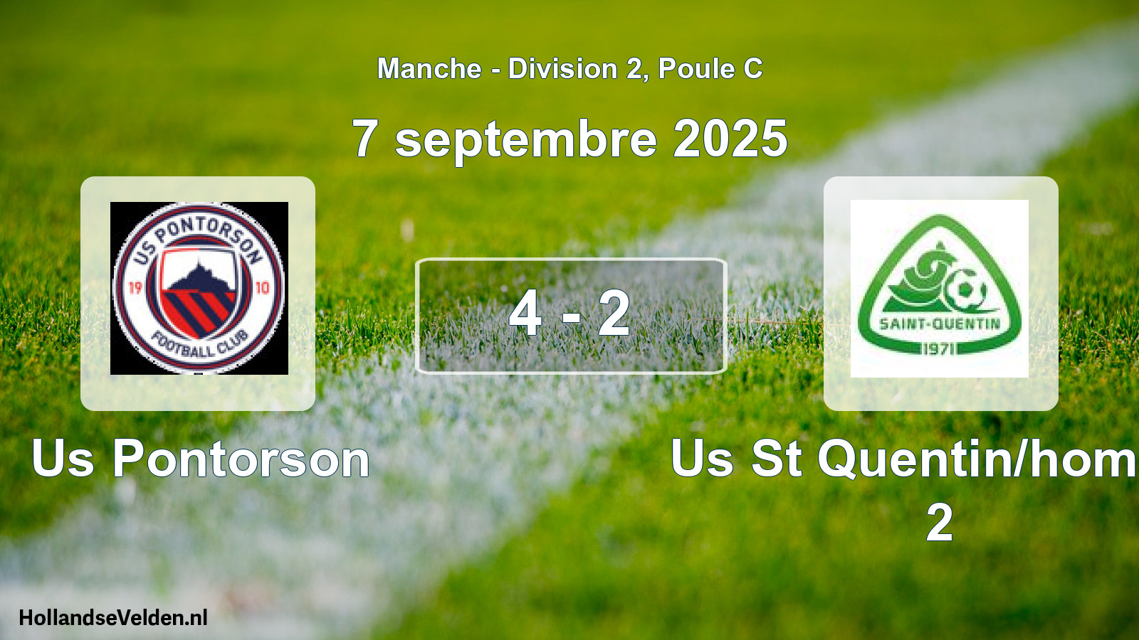 Gespeelde wedstrijd: Us Pontorson - Us St Quentin/homme 2 4 - 2 (7 september 2025)