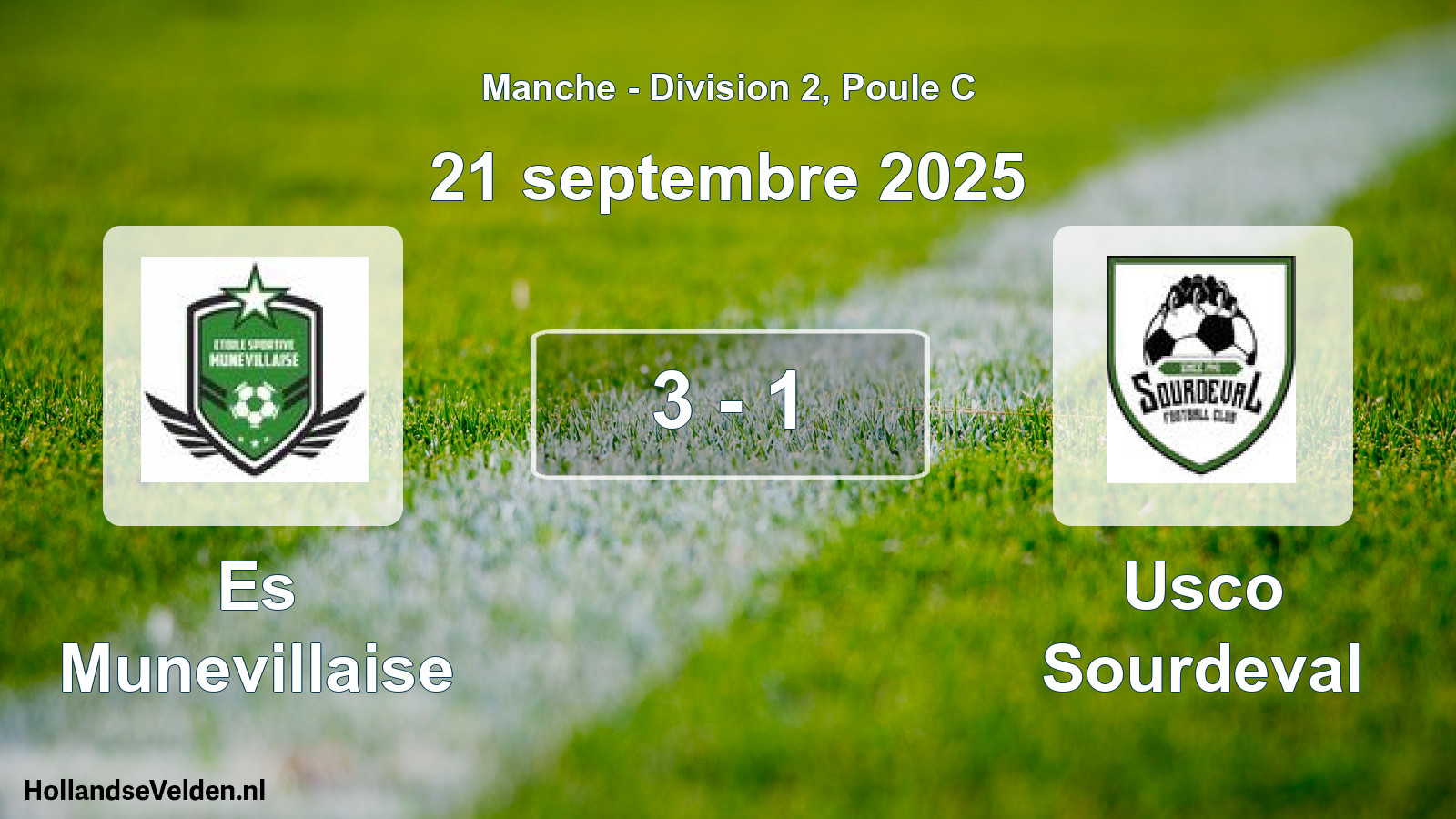 Gespeelde wedstrijd: Es Munevillaise - Usco Sourdeval 3 - 1 (21 septembre 2025)