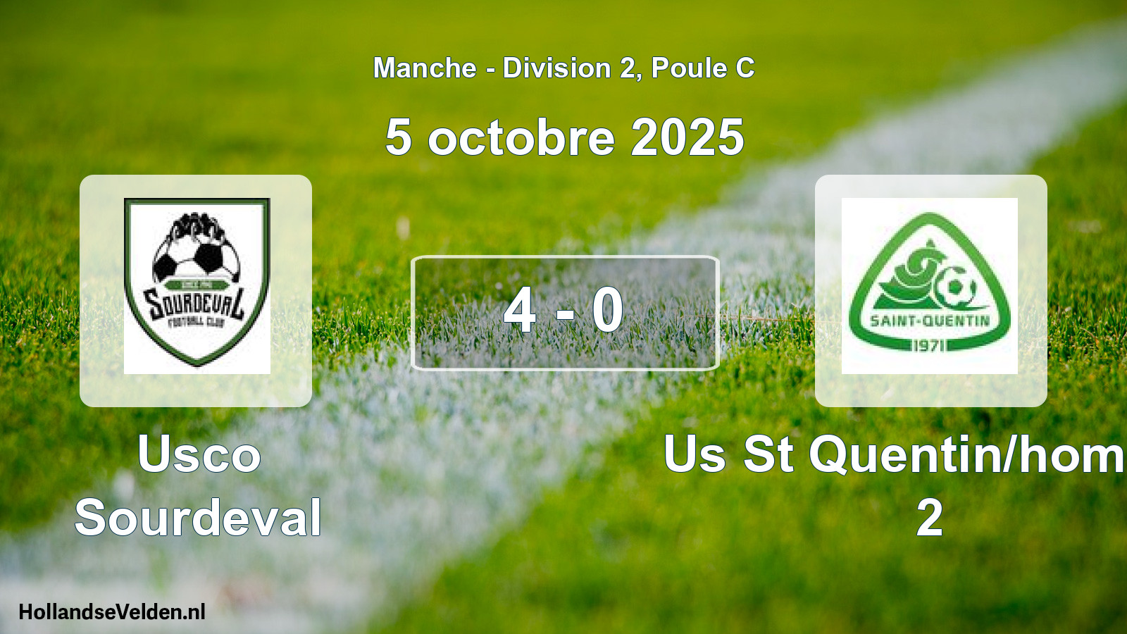 Total number of matches played: Usco Sourdeval - Us St Quentin/homme 2 4 - 0 (5 October 2025)