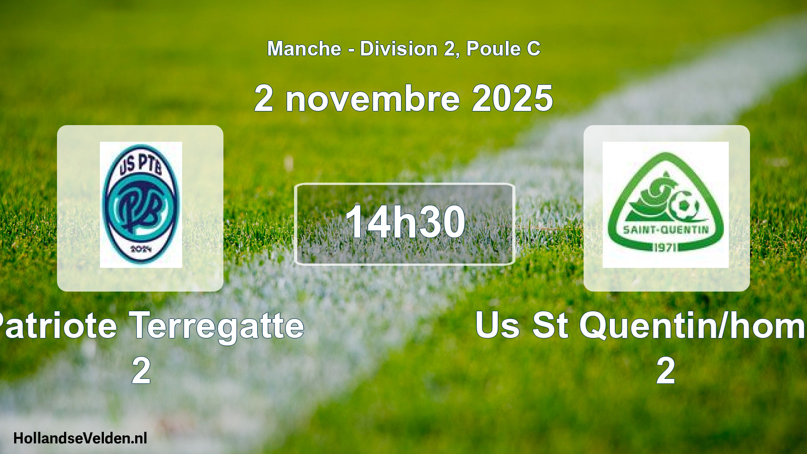 Geplande wedstrijd: Patriote Terregatte 2 - Us St Quentin/homme 2 (2 novembre 2025)