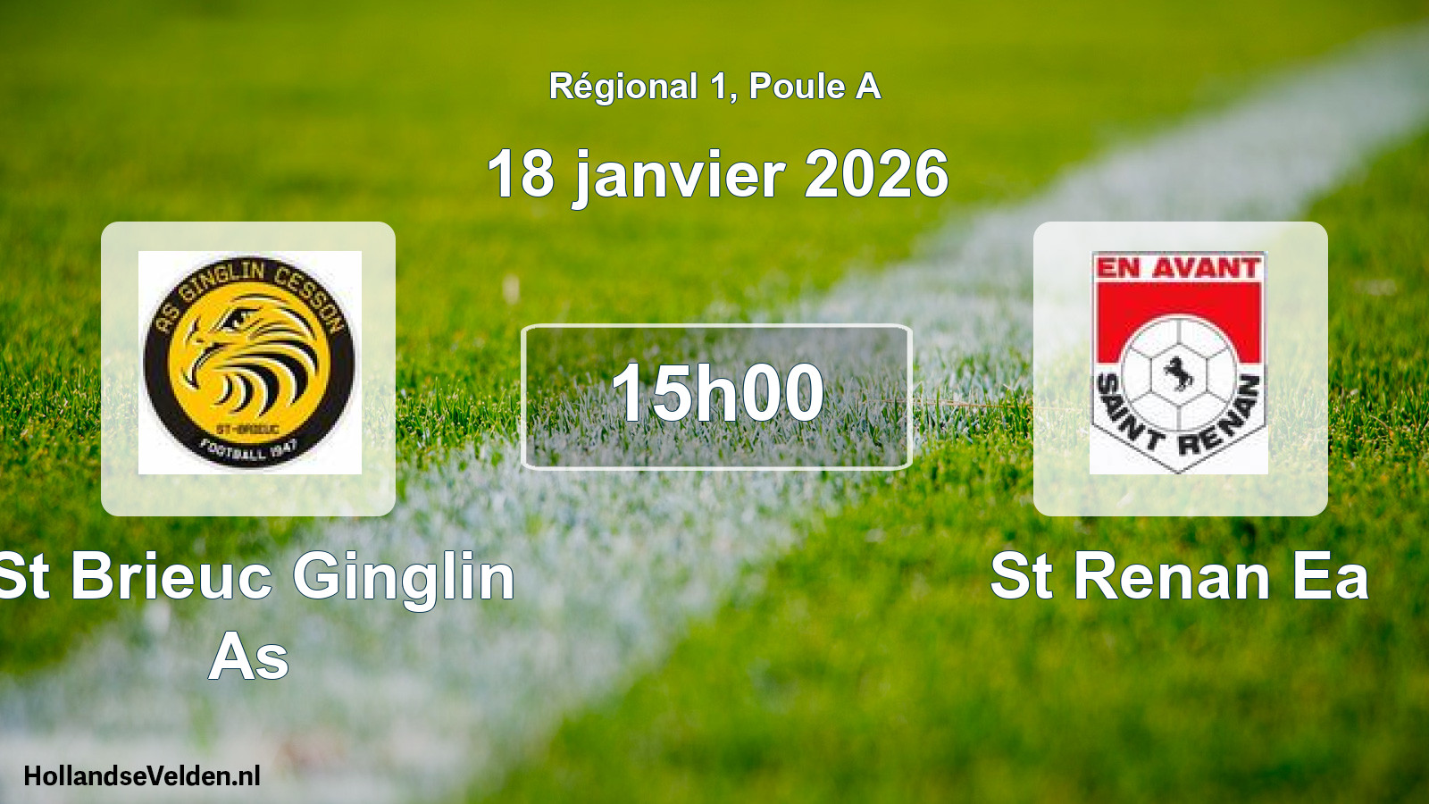 Scheduled Match: St Brieuc Ginglin As - St Renan Ea (18 January 2026)
