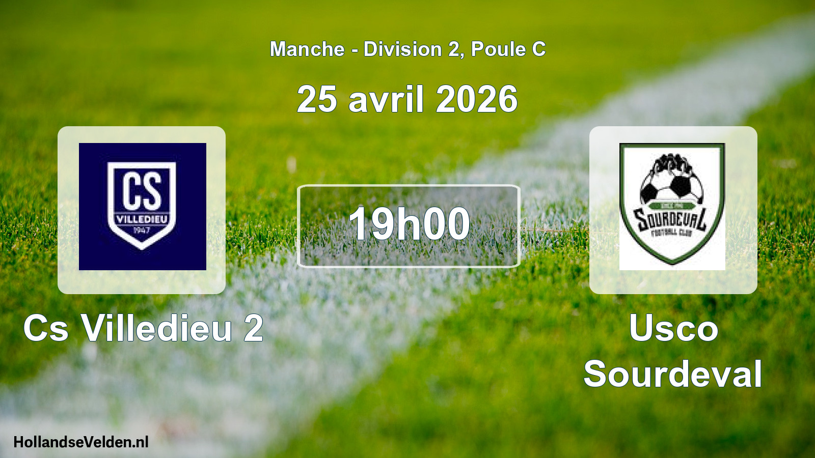 Geplande wedstrijd: Cs Villedieu 2 - Usco Sourdeval (25 avril 2026)