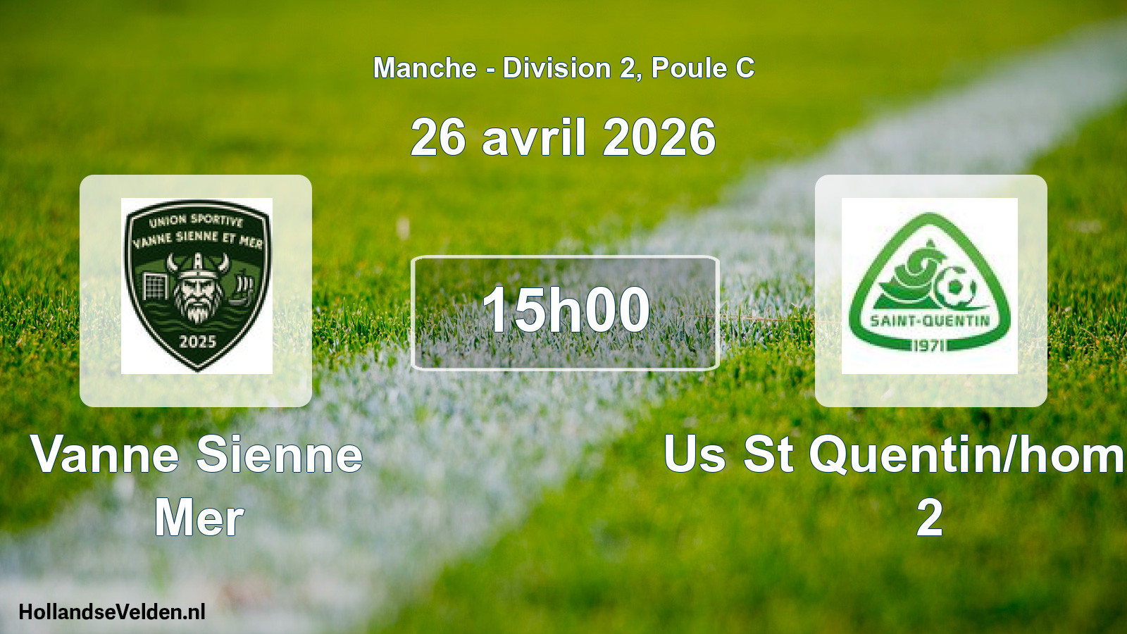 Geplande wedstrijd: Vanne Sienne Mer - Us St Quentin/homme 2 (26 april 2026)