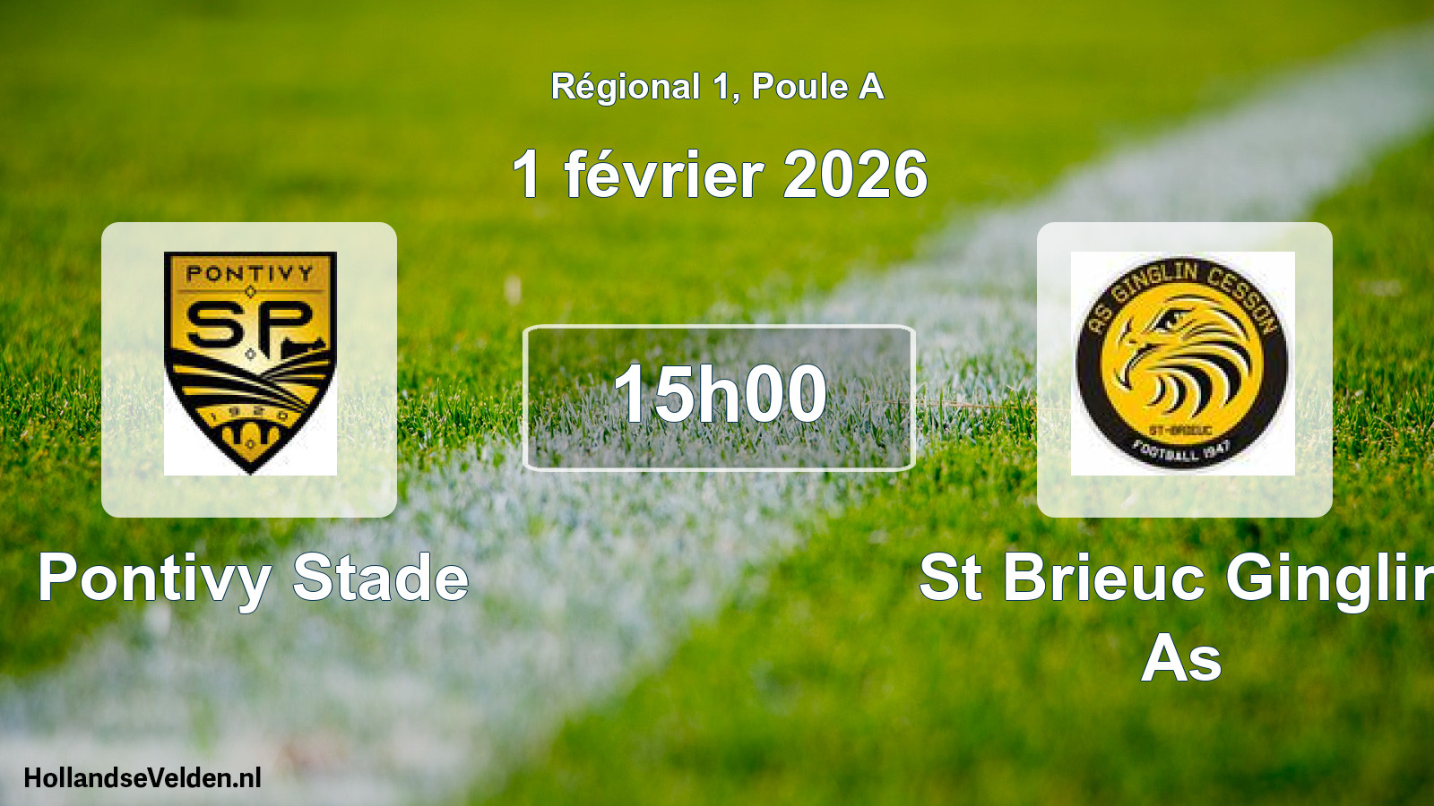 Scheduled Match: Pontivy Stade - St Brieuc Ginglin As (1 February 2026)