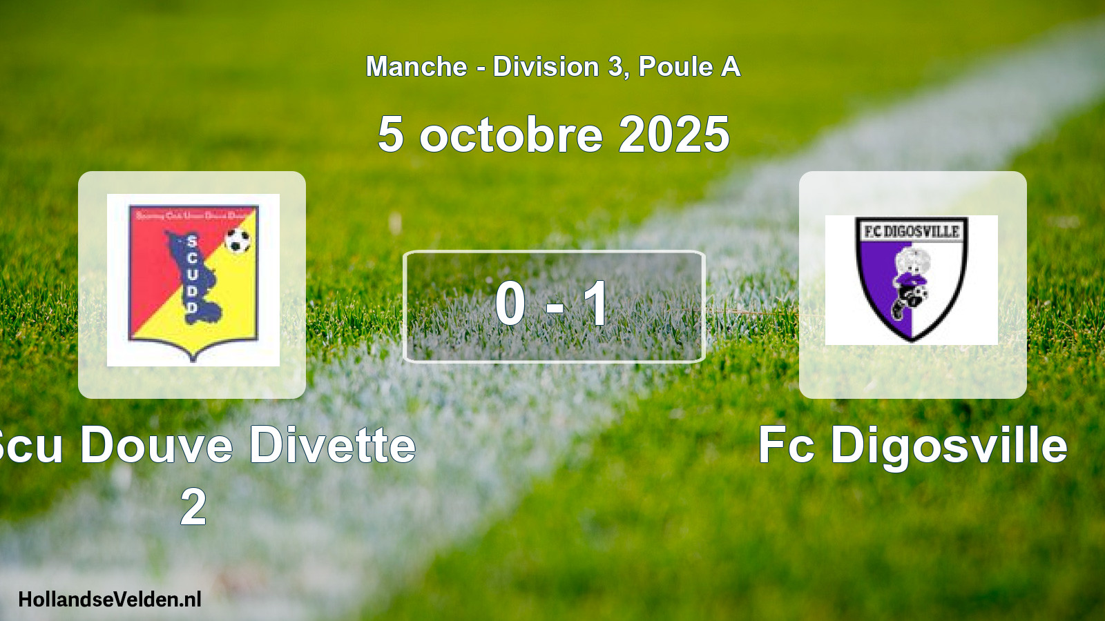 Gespeelde wedstrijd: Scu Douve Divette 2 - Fc Digosville 0 - 1 (5 octobre 2025)
