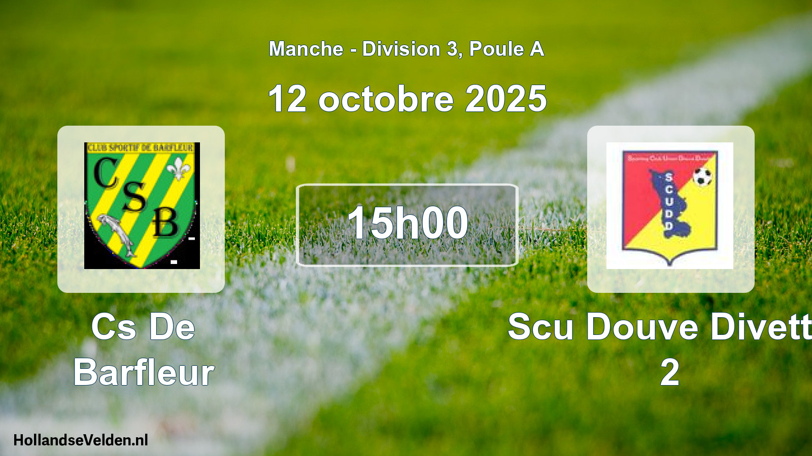 Geplande wedstrijd: Cs De Barfleur - Scu Douve Divette 2 (12 octobre 2025)