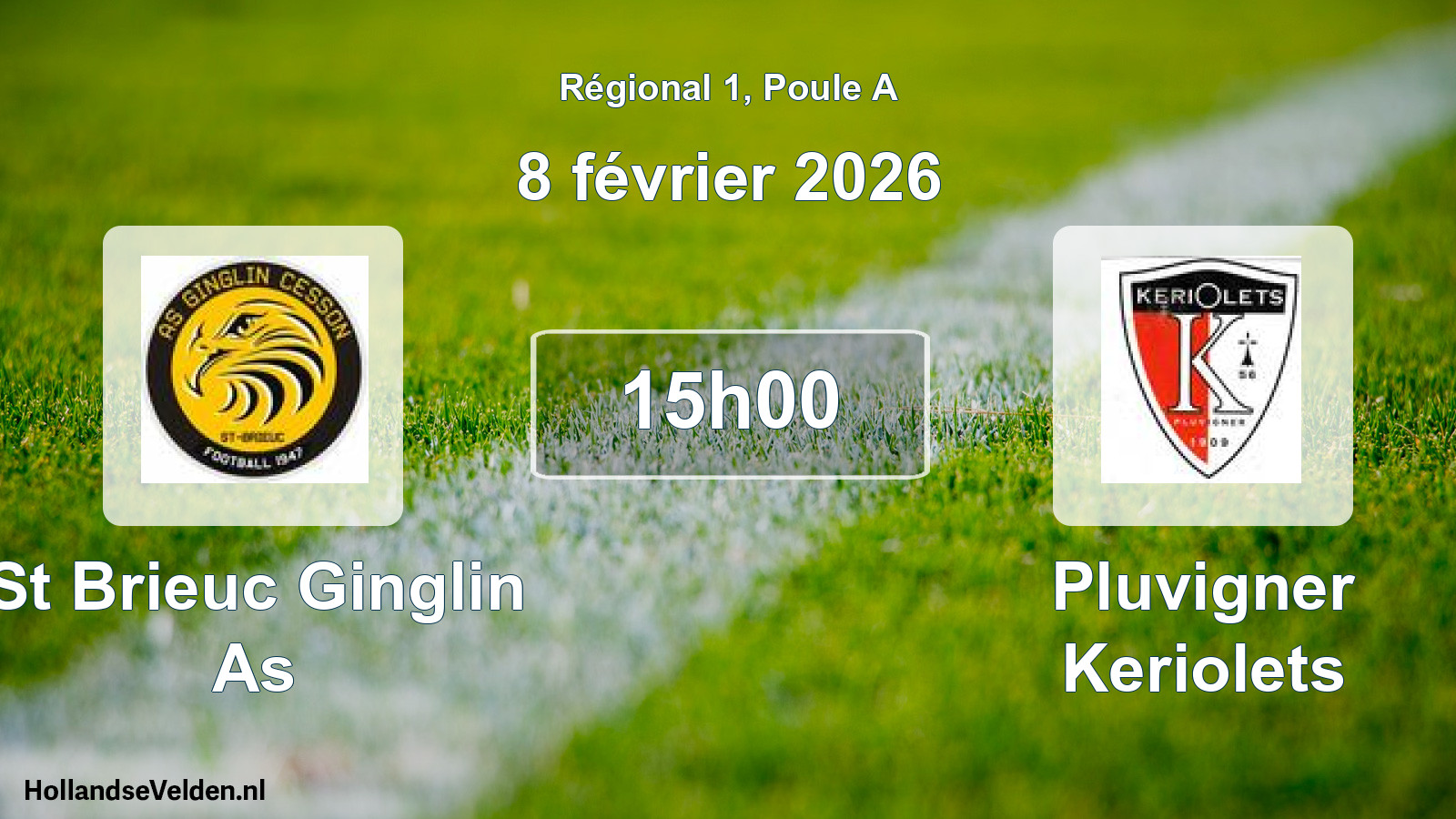 Geplande wedstrijd: St Brieuc Ginglin As - Pluvigner Keriolets (8 février 2026)