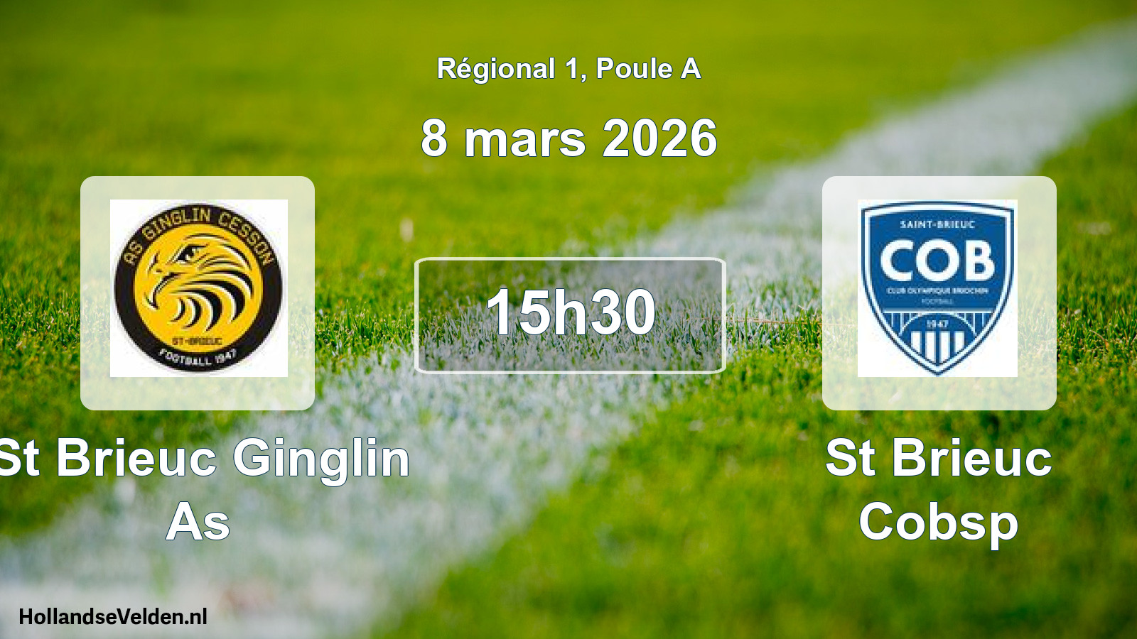 Geplande wedstrijd: St Brieuc Ginglin As - St Brieuc Cobsp (8 mars 2026)
