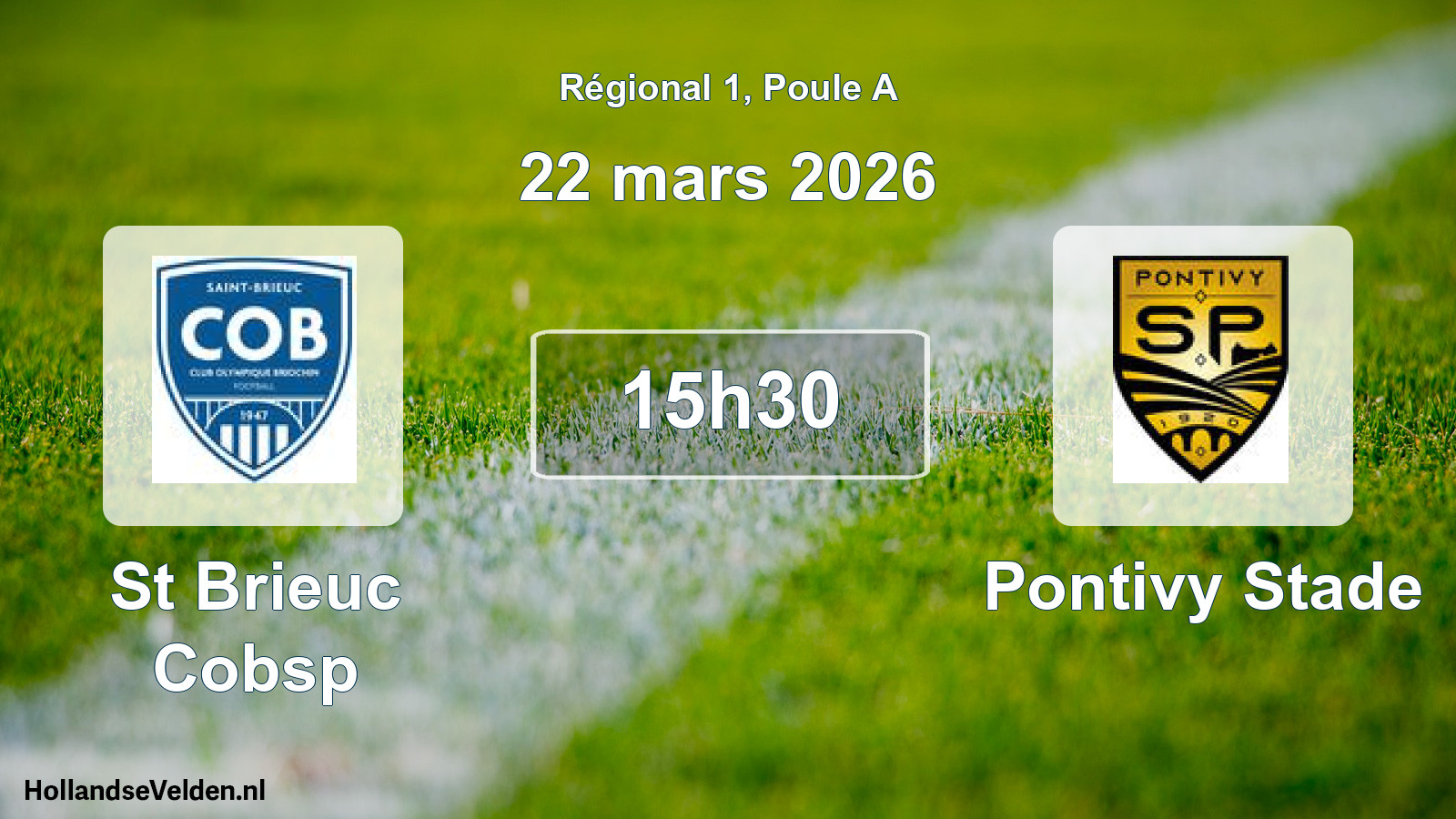 Geplande wedstrijd: St Brieuc Cobsp - Pontivy Stade (22 mars 2026)