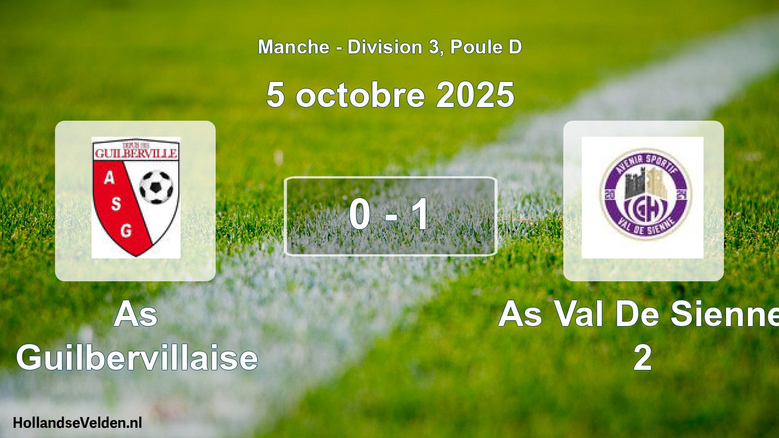 Gespeelde wedstrijd: As Guilbervillaise - As Val De Sienne 2 0 - 1 (5 octobre 2025)
