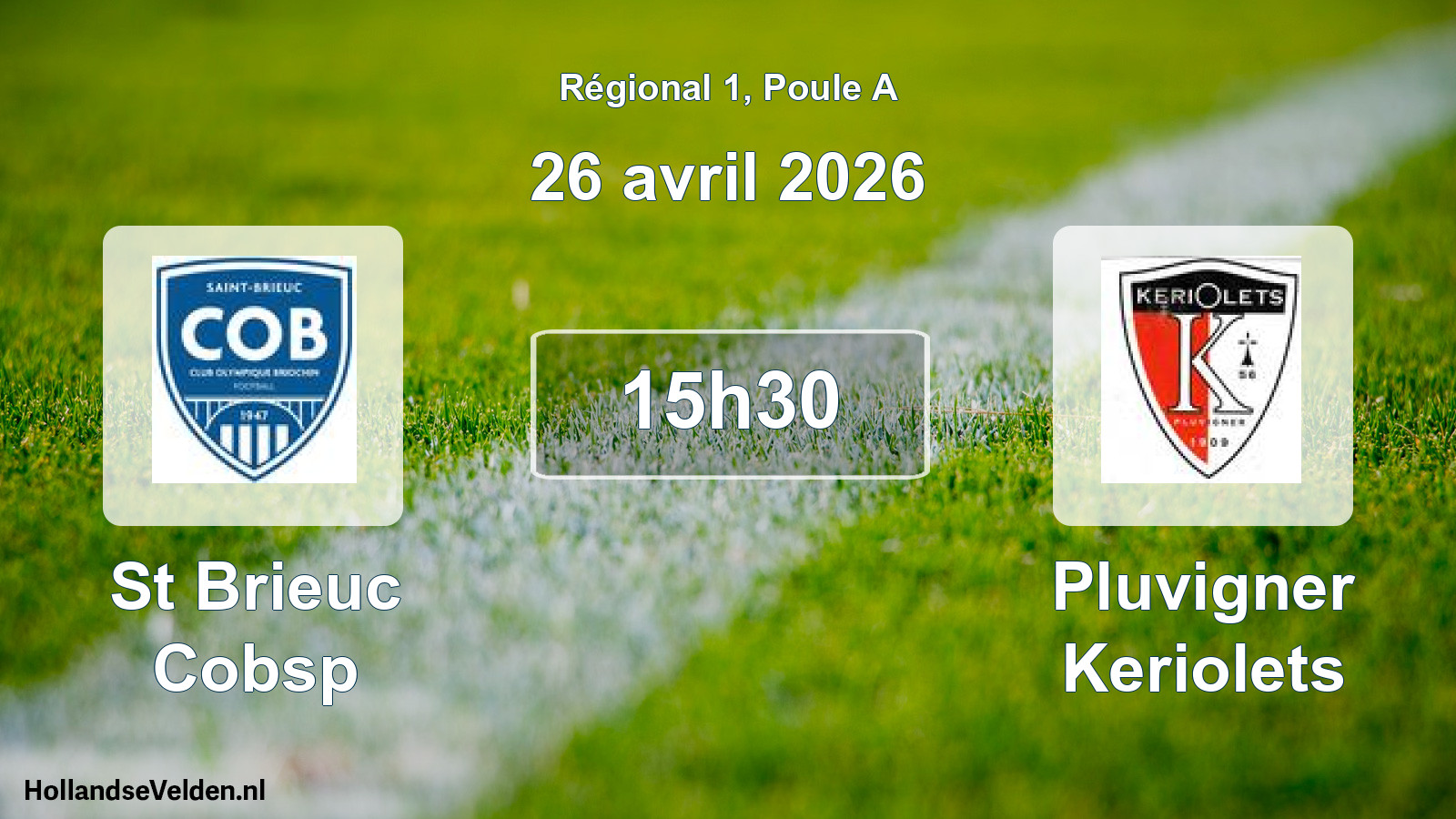 Geplande wedstrijd: St Brieuc Cobsp - Pluvigner Keriolets (26 april 2026)