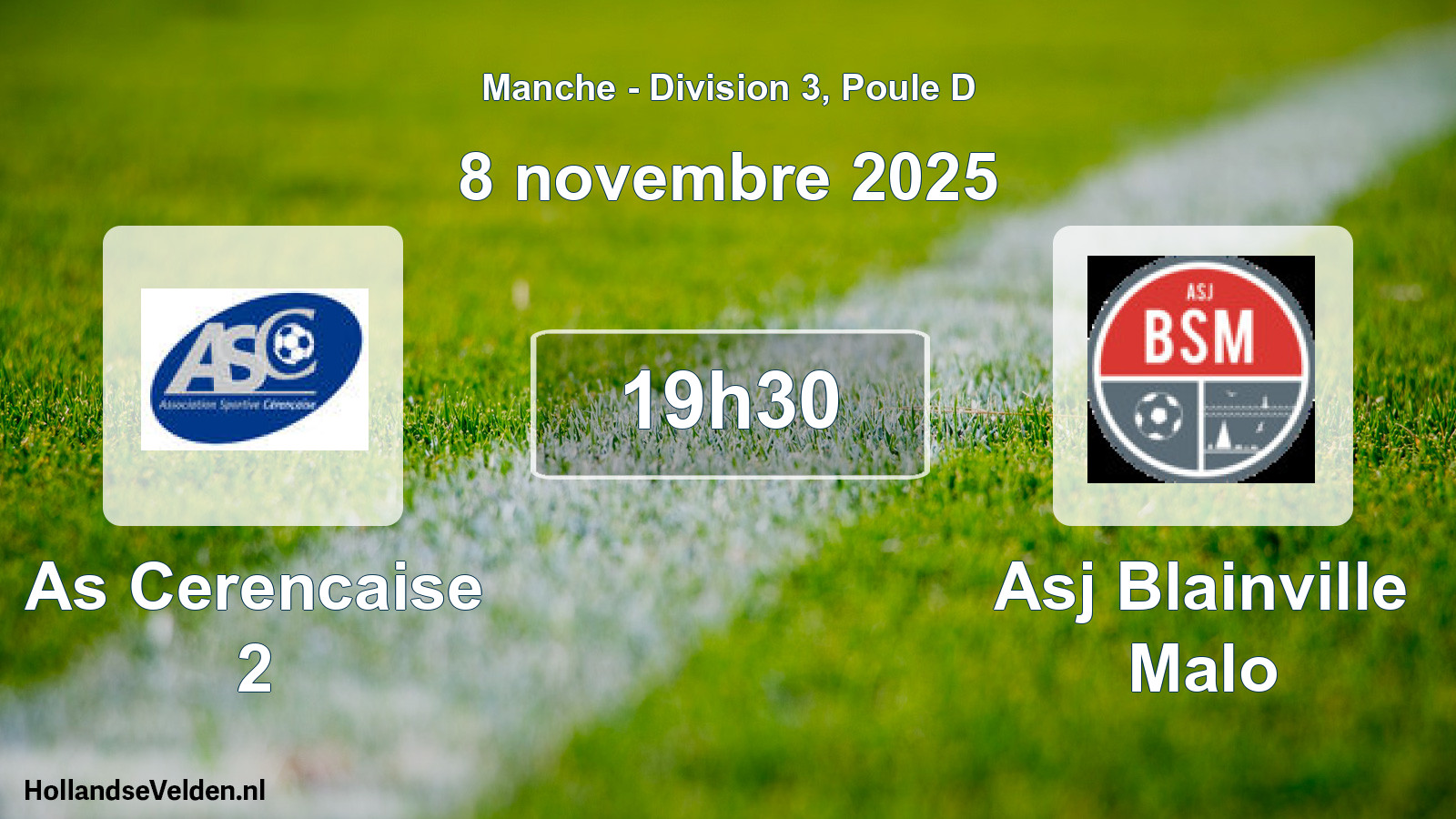 Geplande wedstrijd: As Cerencaise 2 - Asj Blainville Malo (8 novembre 2025)