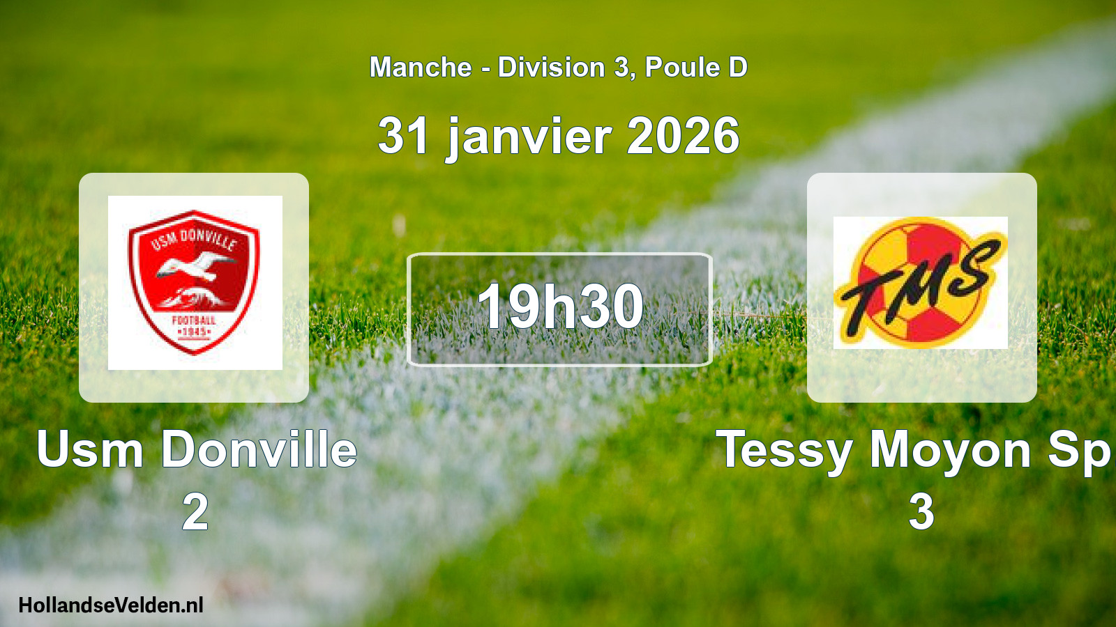Geplande wedstrijd: Usm Donville 2 - Tessy Moyon Sp. 3 (31 januari 2026)
