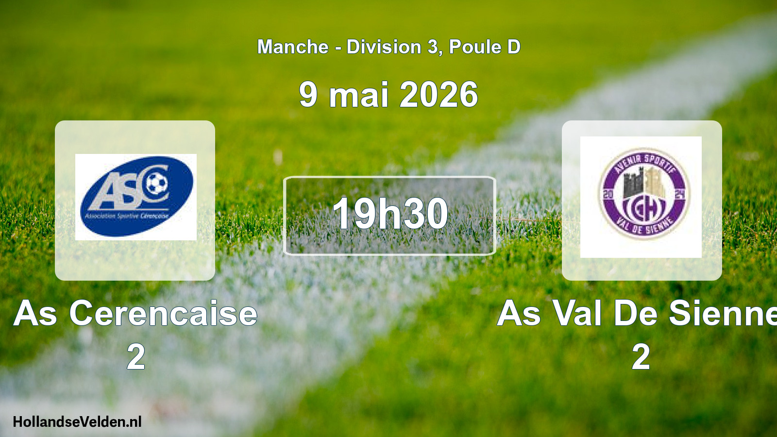 Geplande wedstrijd: As Cerencaise 2 - As Val De Sienne 2 (9 mai 2026)