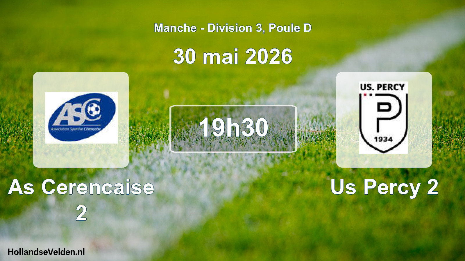 Geplande wedstrijd: As Cerencaise 2 - Us Percy 2 (30 mei 2026)