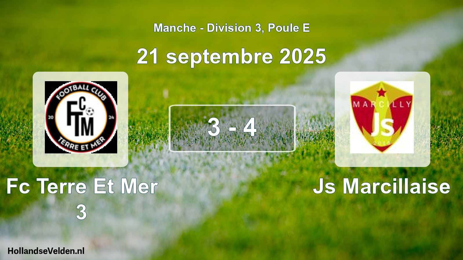 Gespeelde wedstrijd: Fc Terre Et Mer 3 - Js Marcillaise 3 - 4 (21 septembre 2025)