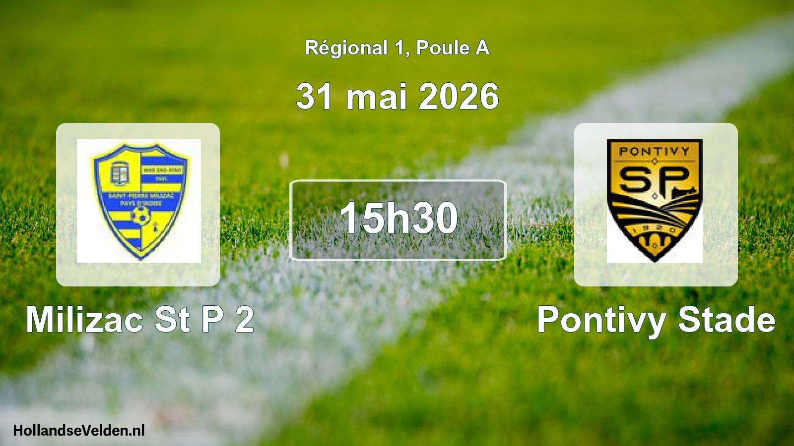 Geplande wedstrijd: Milizac St P 2 - Pontivy Stade (31 mai 2026)