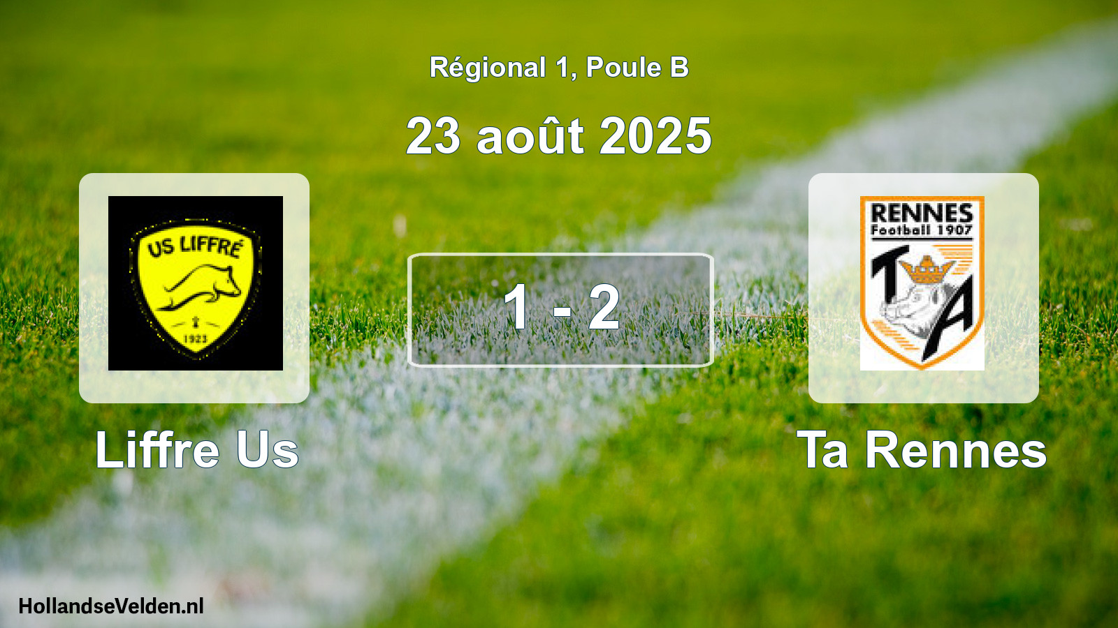 Gespeelde wedstrijd: Liffre Us - Ta Rennes 1 - 2 (23 août 2025)
