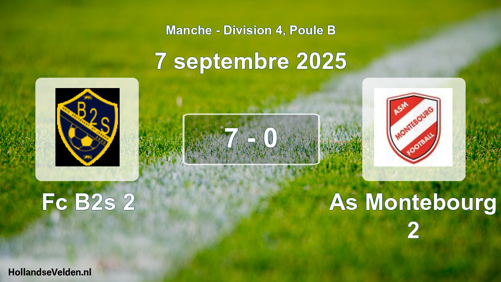 Gespeelde wedstrijd: Fc B2s 2 - As Montebourg 2 7 - 0 (7 septembre 2025)