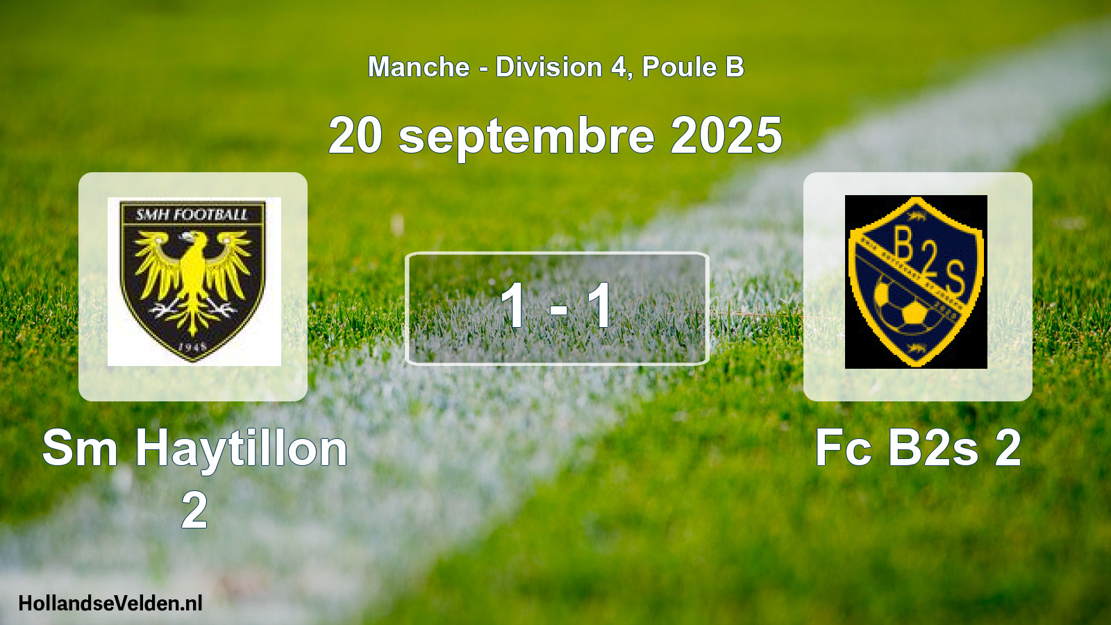 Gespeelde wedstrijd: Sm Haytillon 2 - Fc B2s 2 1 - 1 (20 septembre 2025)