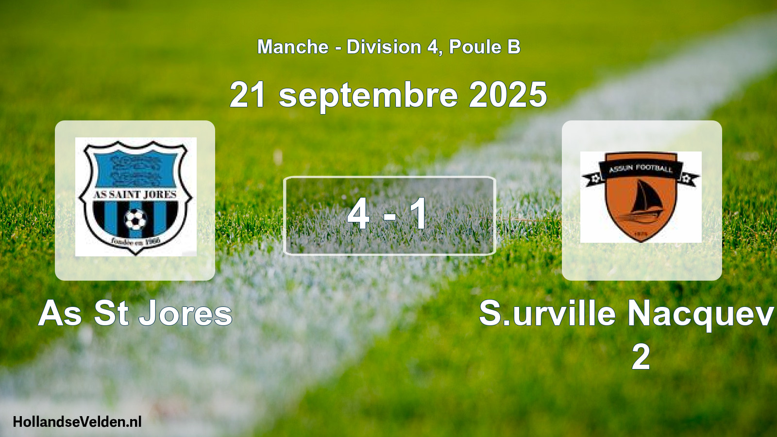 Total number of matches played: As St Jores - S.urville Nacquevill 2 4 - 1 (21 September 2025)