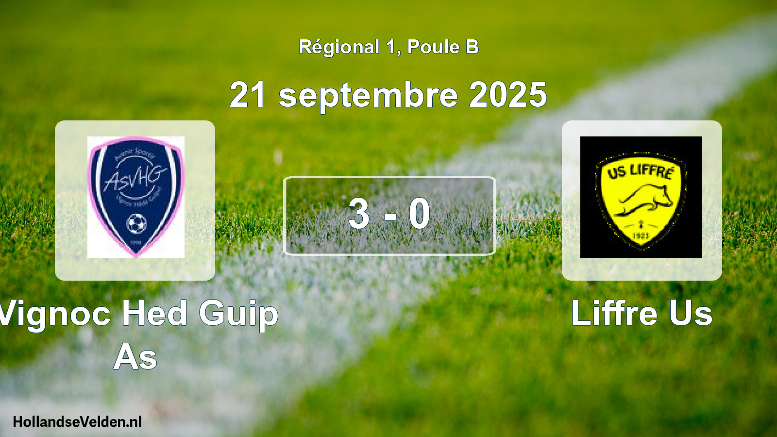 Total number of matches played: Vignoc Hed Guip As - Liffre Us 3 - 0 (21 September 2025)