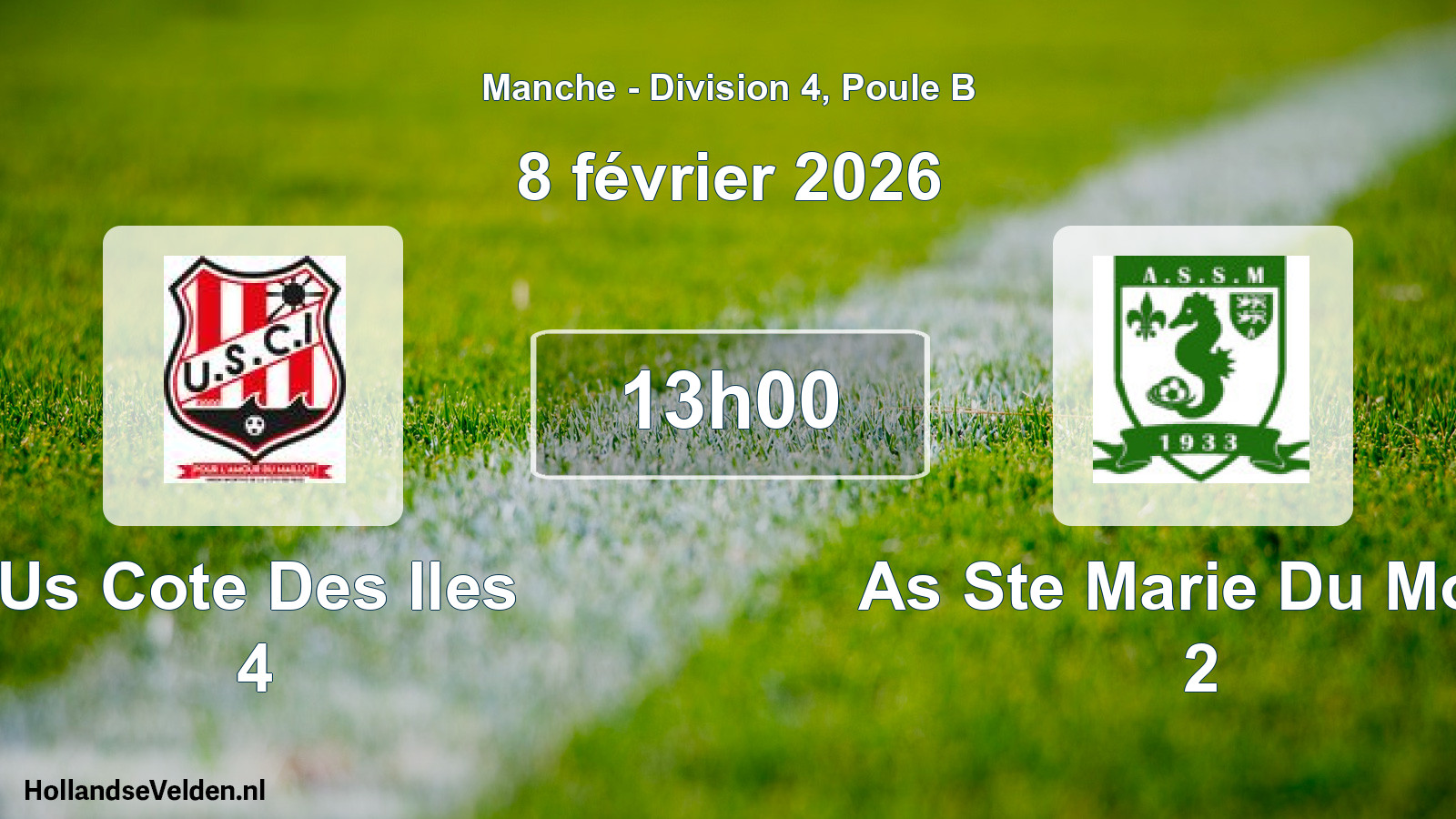 Geplande wedstrijd: Us Cote Des Iles 4 - As Ste Marie Du Mont 2 (8 février 2026)