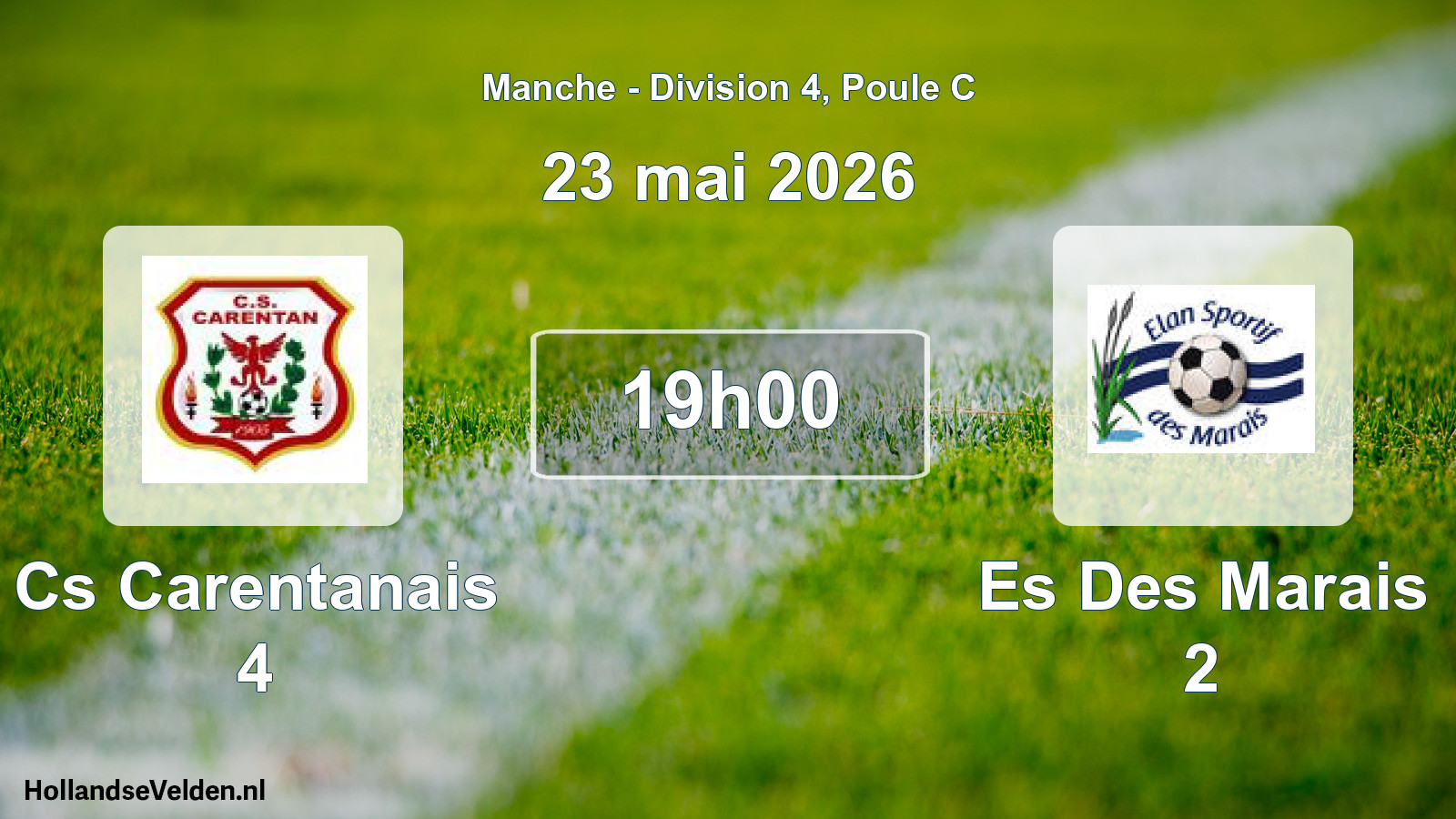 Geplande wedstrijd: Cs Carentanais 4 - Es Des Marais 2 (23 mai 2026)