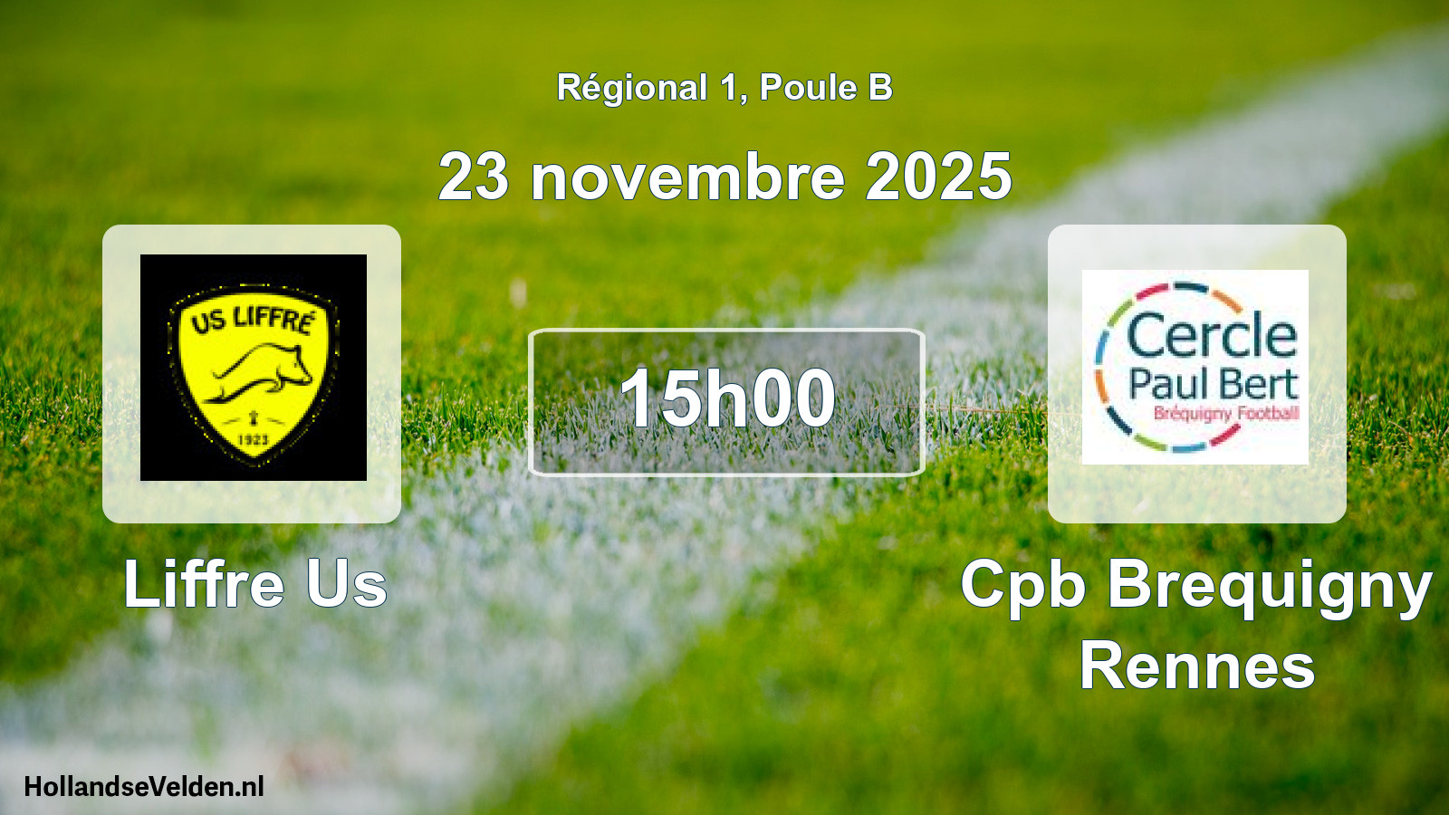 Geplande wedstrijd: Liffre Us - Cpb Brequigny Rennes (23 novembre 2025)