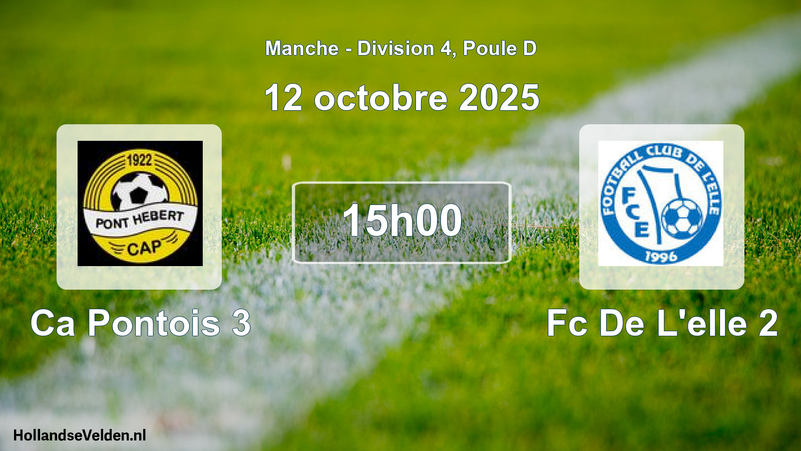 Geplande wedstrijd: Ca Pontois 3 - Fc De L'elle 2 (12 oktober 2025)