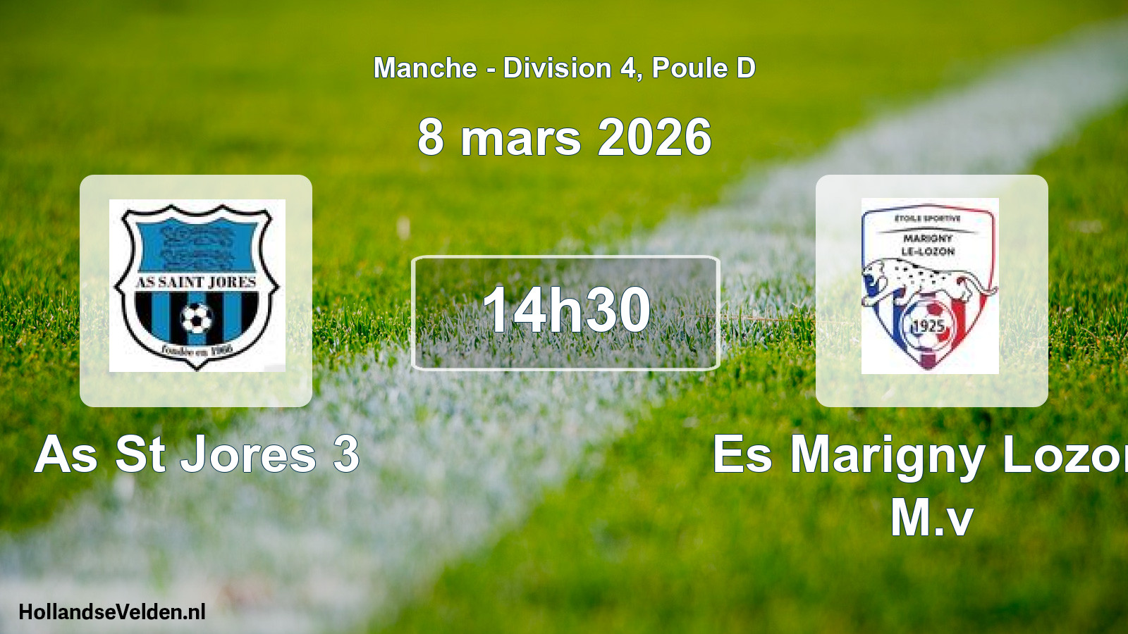 Geplande wedstrijd: As St Jores 3 - Es Marigny Lozon M.v (8 maart 2026)